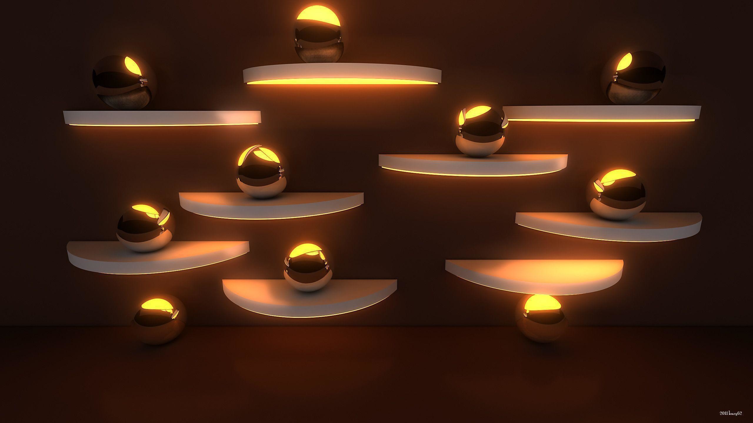 Creative Desktop Background Shelves