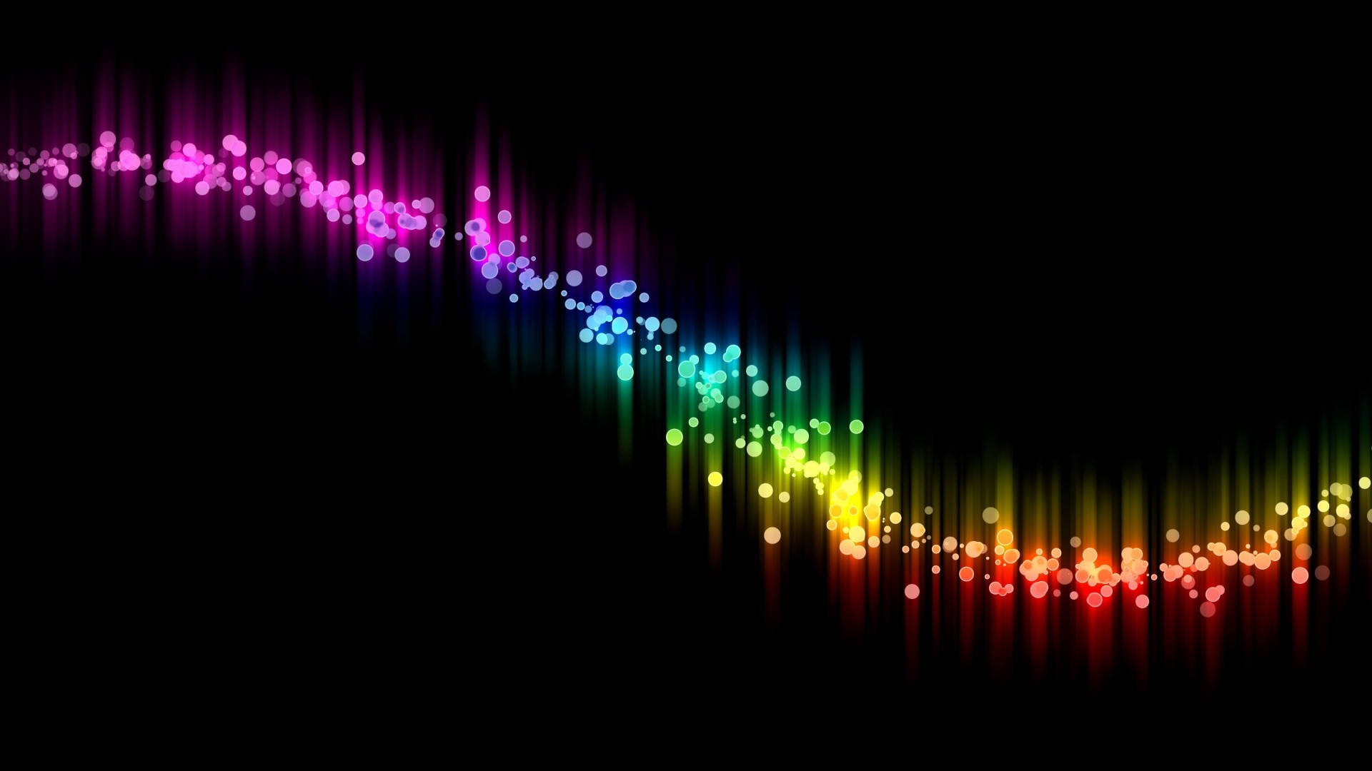 Download Black Color Background With Rainbow Bubbles Wallpaper