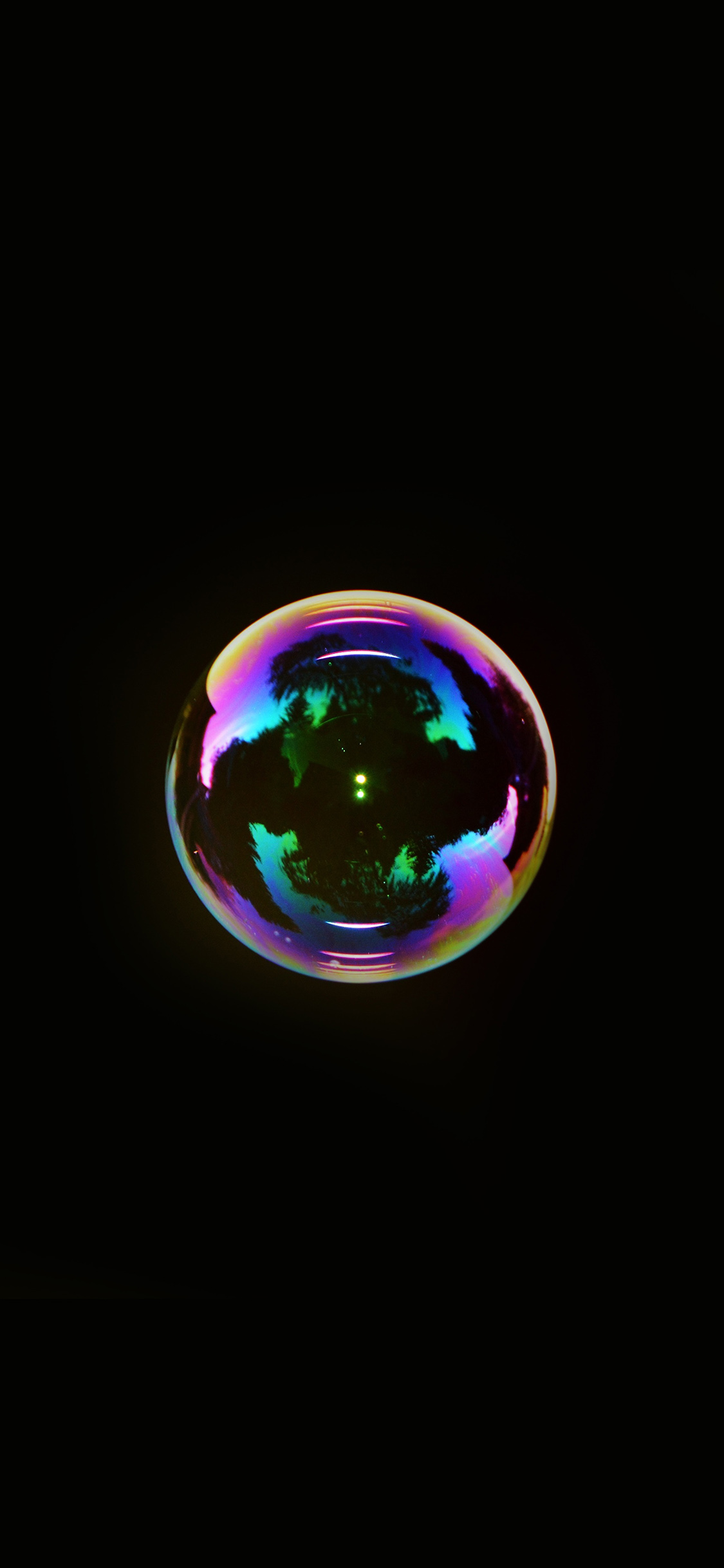 Bubble Circle Rainbow Color Bokeh Dark Wallpaper