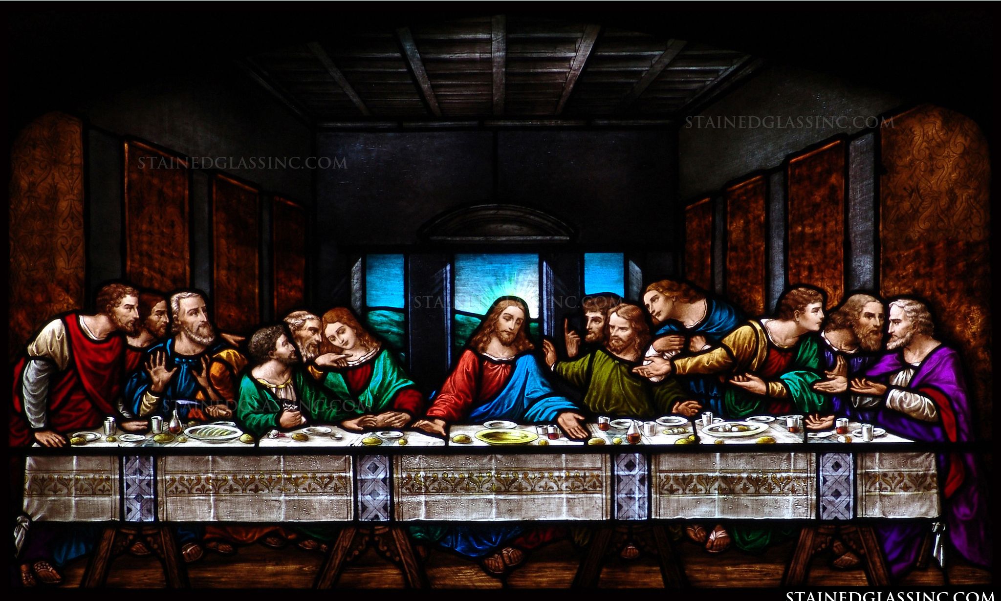The Last Supper Religious Stained Glass Window