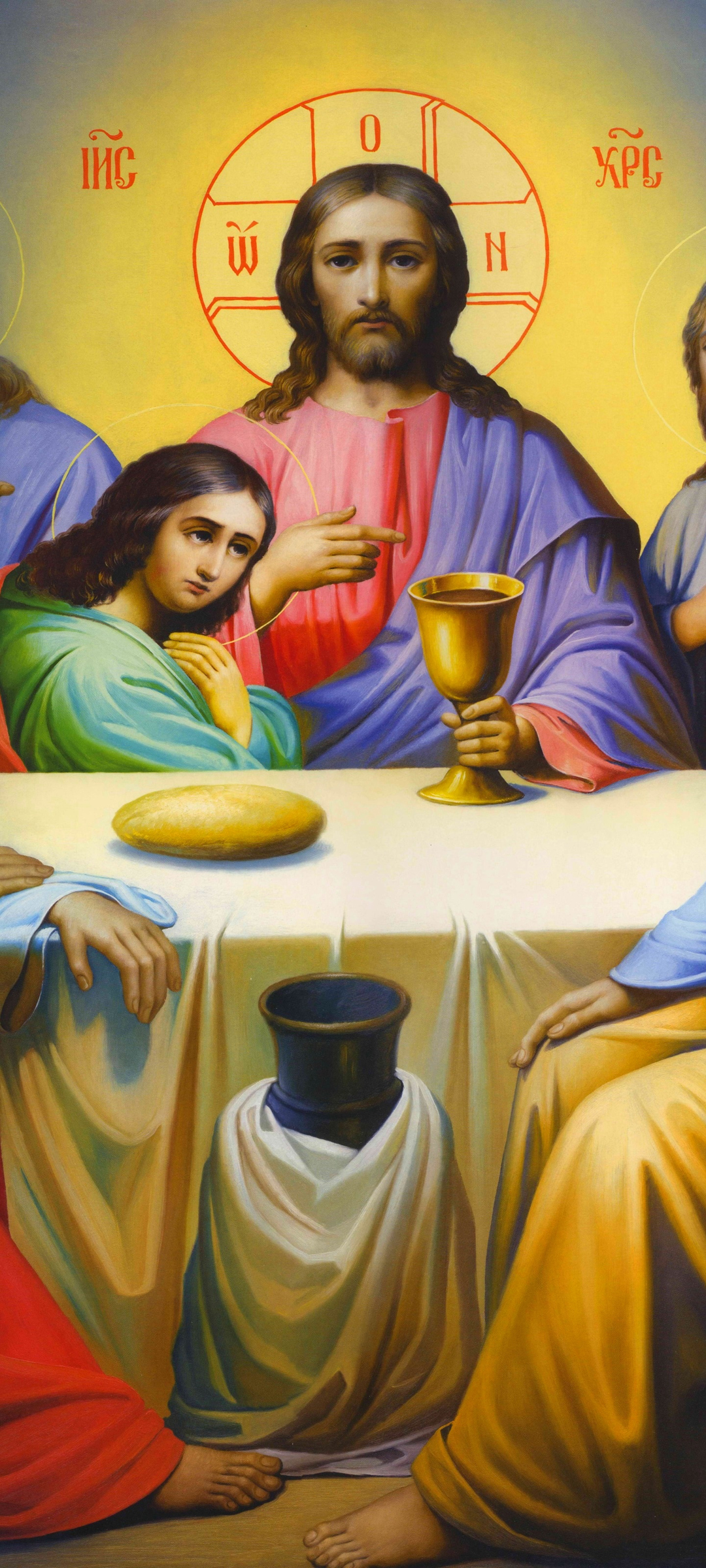 Download The Last Supper, Icon, Last Supper, Religion, Jesus Wallpaper in 1080x2400 Resolution