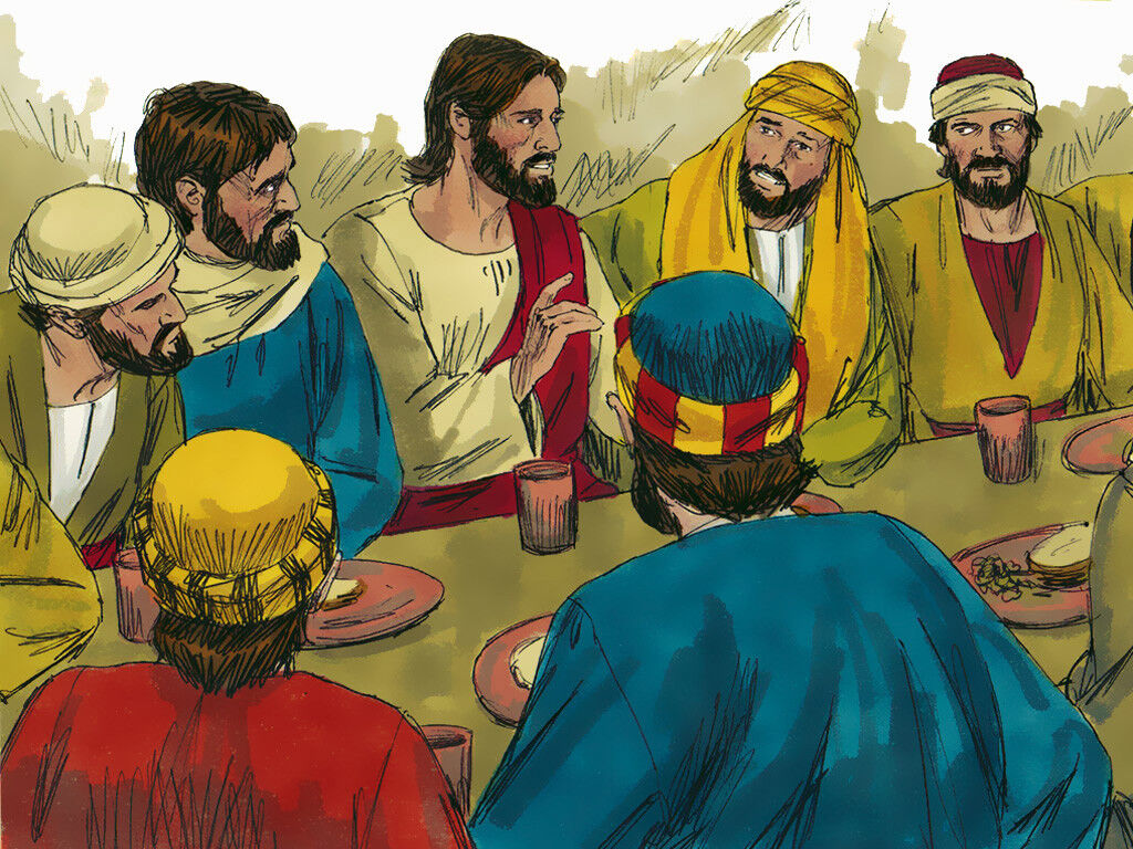 FreeBibleimage - The Last Supper - Jesus celebrates the Passover with His disciples (Matthew 26:17- Mark 14:12- Luke 22:7- John 13:1:26)