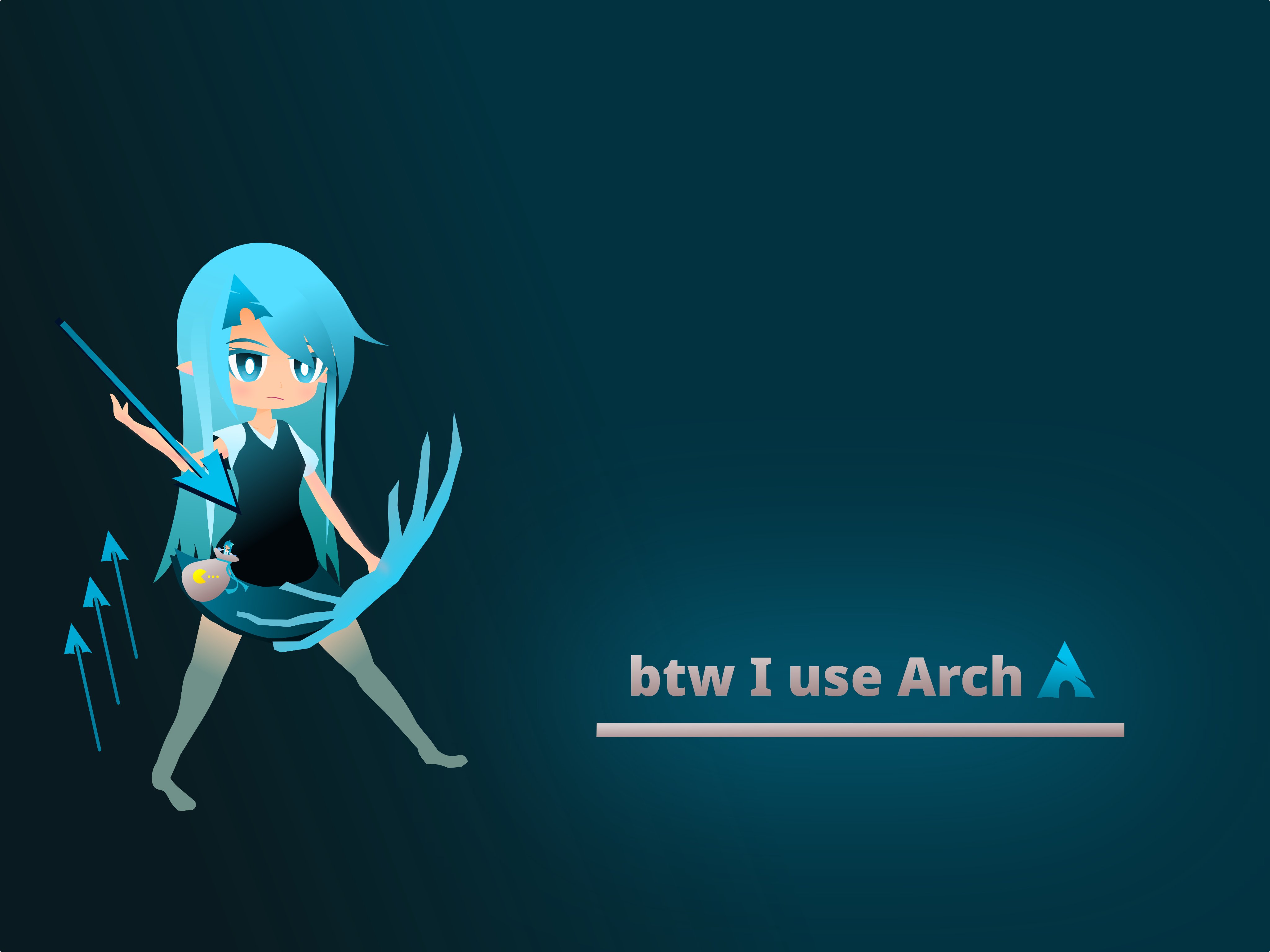 lian0123 linux chan wallpaper #Linux #擬人化 #ArchLinux # wallpaper #blue #bluehair #inkscape svg file