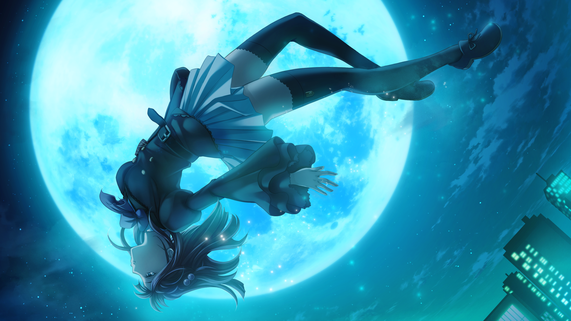 anime girls, Moon Gallery HD Wallpaper