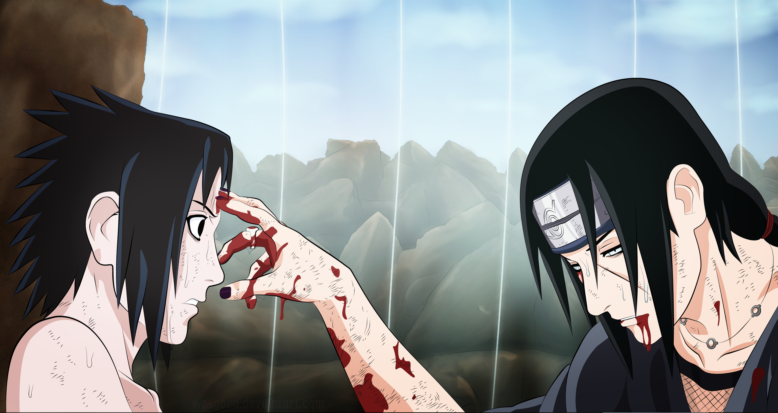 Wallpaper / anime, manga, Uchiha Itachi, Uchiha Sasuke free download