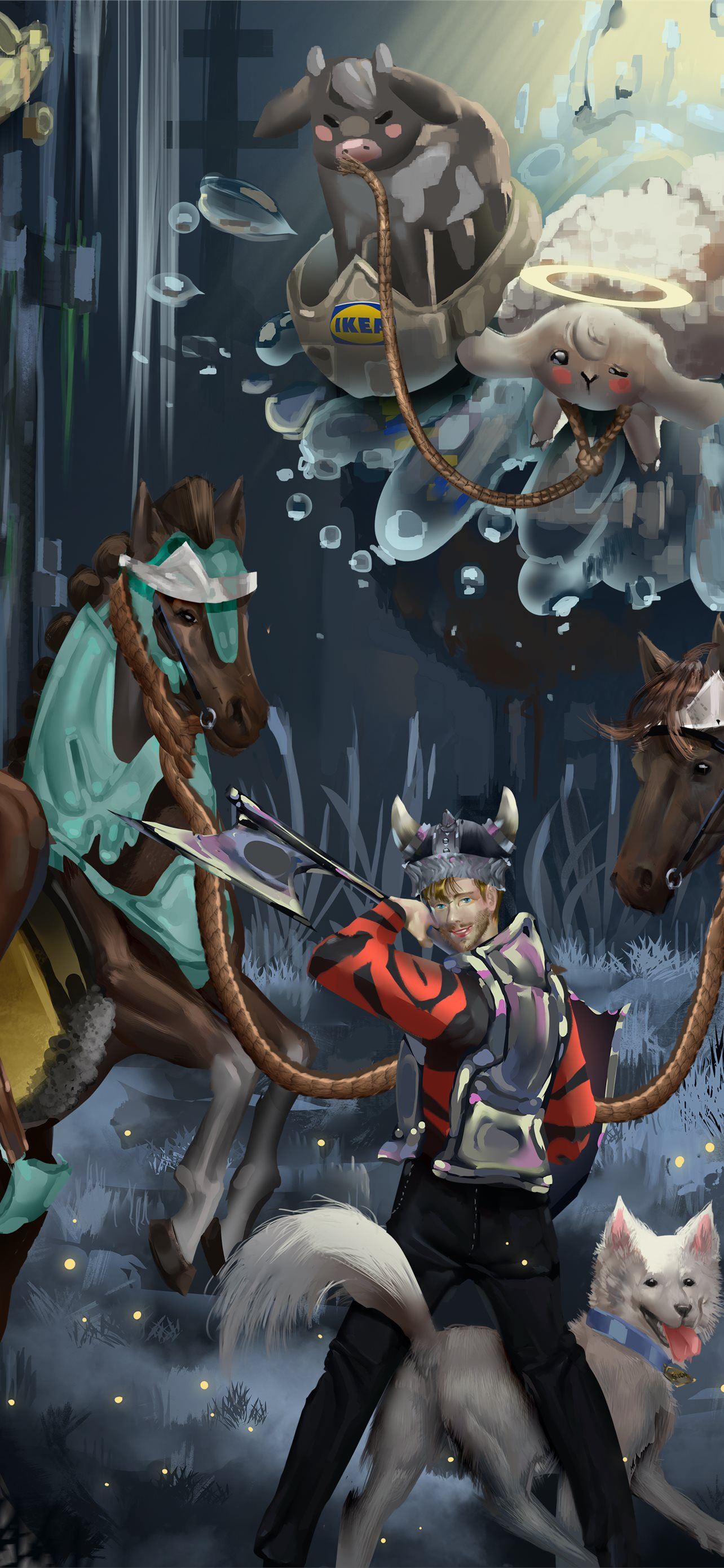 Pewdiepie Fan Art Minecraft iPhone Wallpaper Free Download