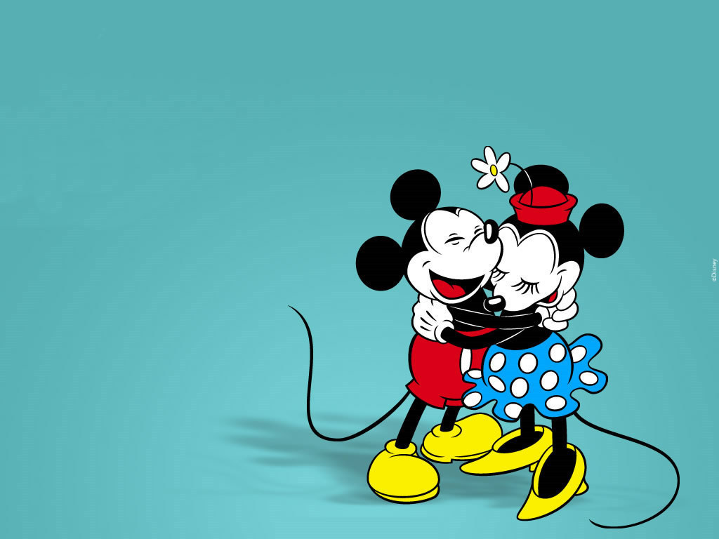 Mickey Mouse And Minnie hugging, Wallpaper free image download