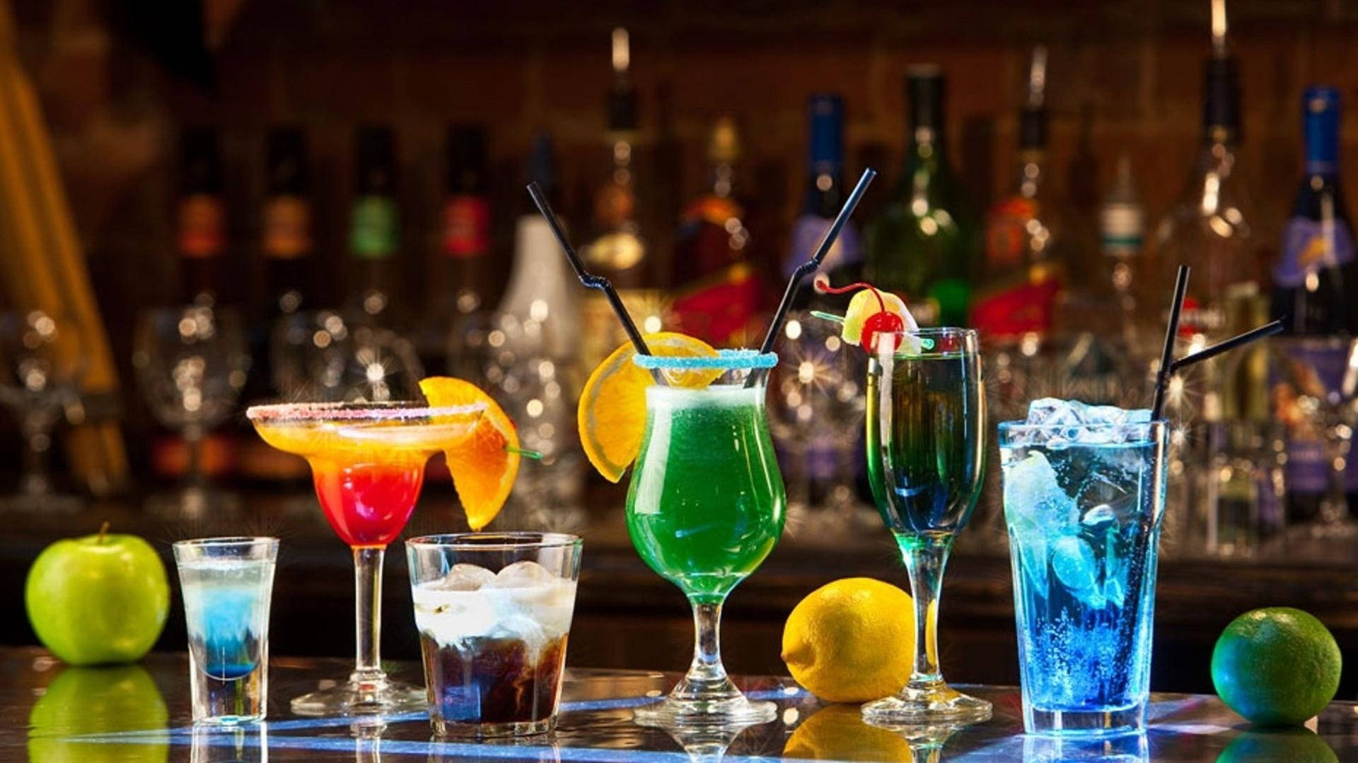 Download Drinks On Bar Counter Wallpaper