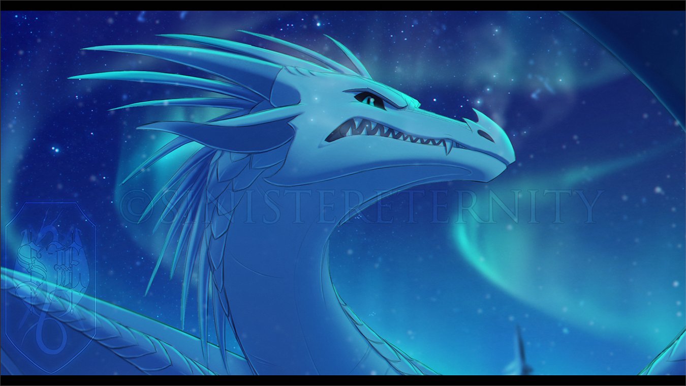 SinisterEternity wanted to draw a snarly dragon and ended up making an Icewing character.Whoops. Ísvindur, and now. I'll need to come up with a backstory HAHA #wingsoffire #icewing #FANART