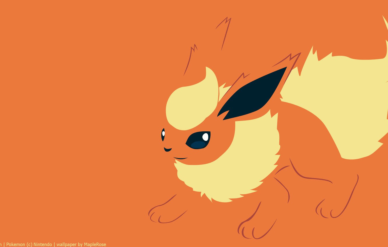 Wallpaper fire, tail, ears, fire, tail, pokemon, pokemon, flareon, flareon image for desktop, section минимализм