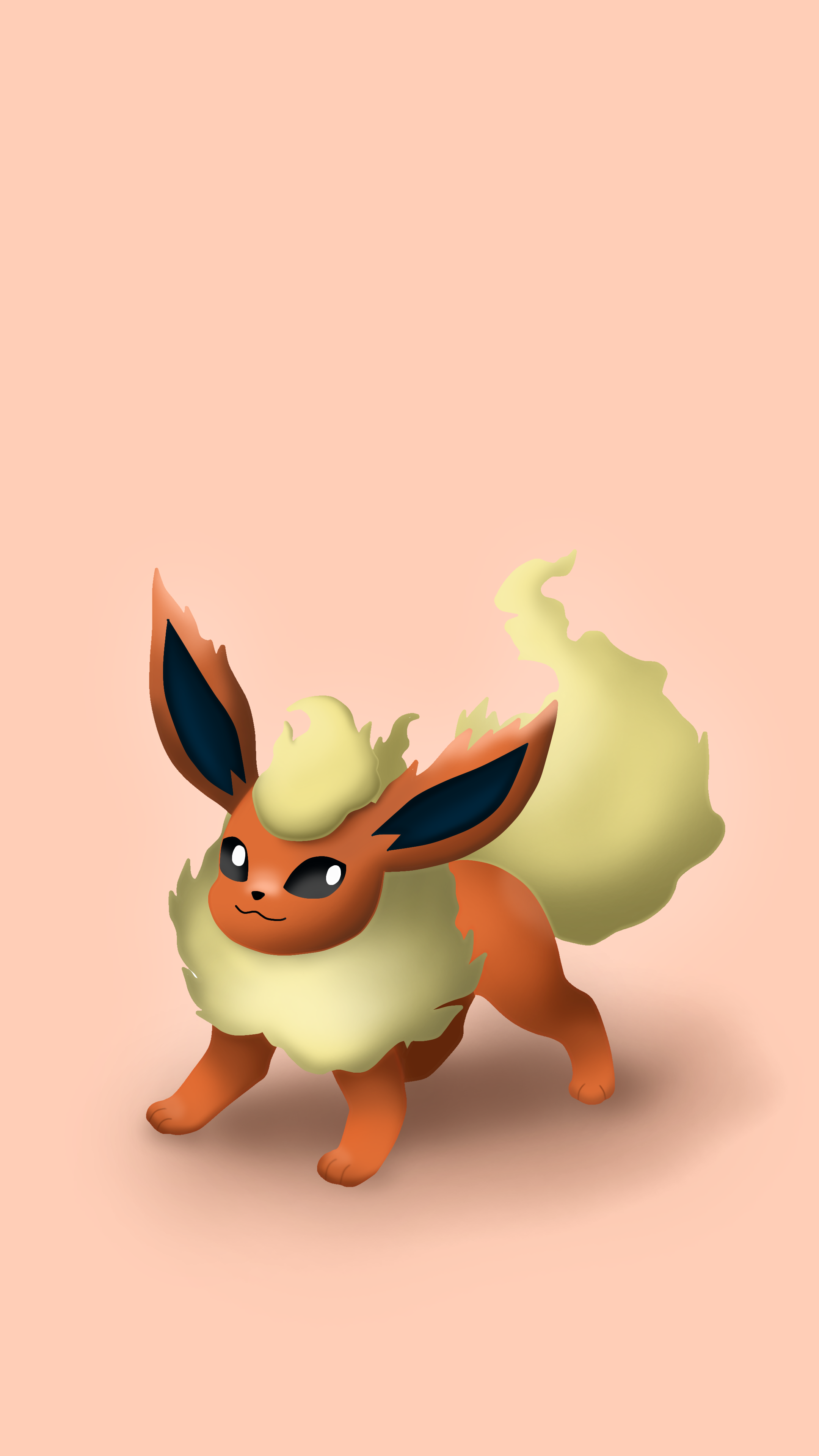 I made a 3D styled Flareon wallpaper for myself! Pls share ur criticism!