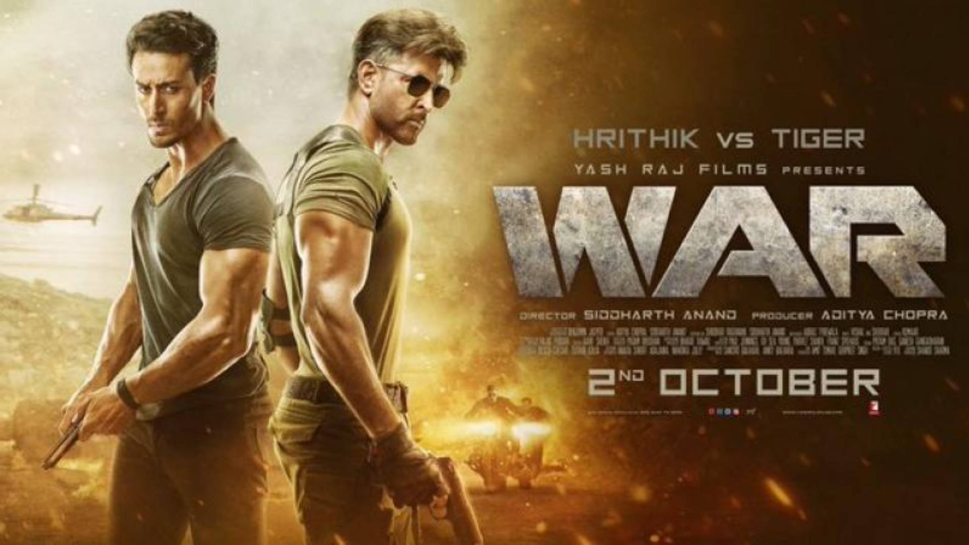 Download Action Packed Hrithik Roshan War Movie Wallpaper
