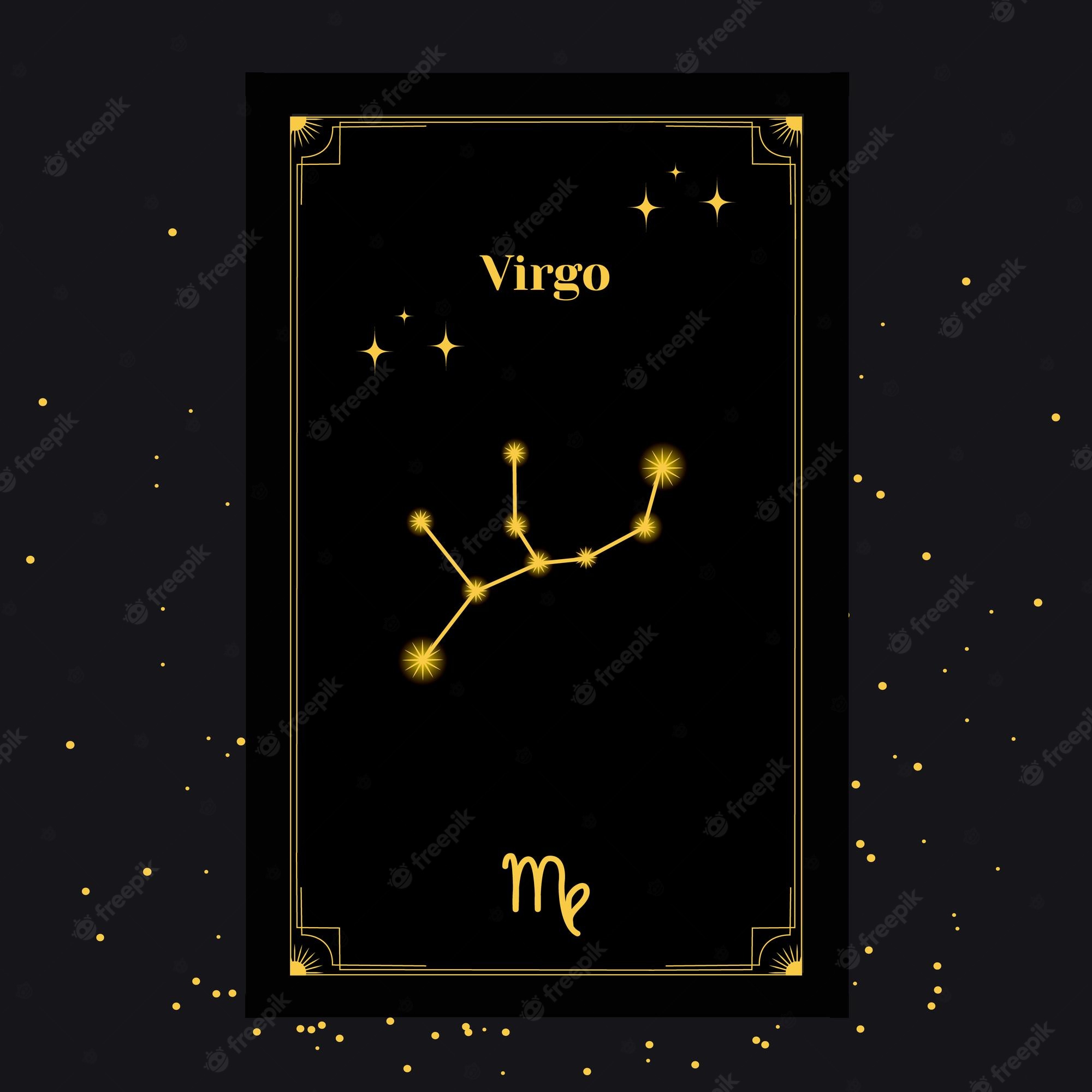Premium Vector. Virgo signs zodiac background beautiful vector image in the middle of a stellar galaxy