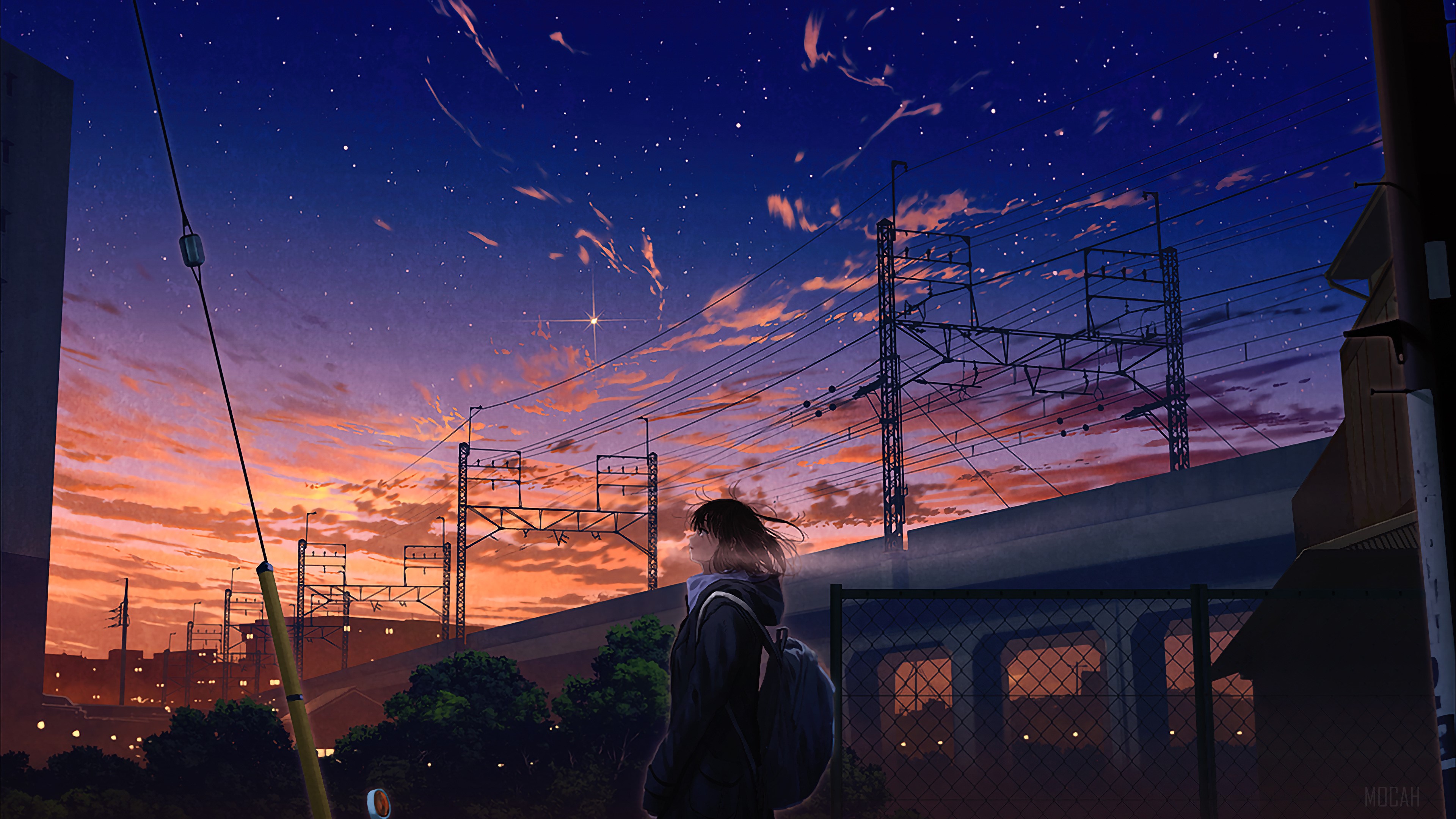 Anime, Girls, City, Sunset, Scenery 4k Gallery HD Wallpaper