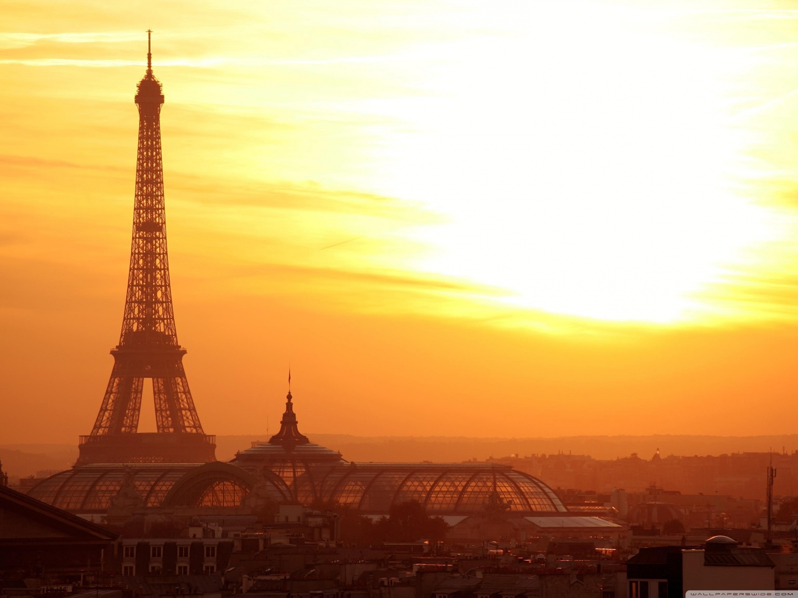 Eiffel Tower At Sunset Ultra HD Desktop Background Wallpaper for 4K UHD TV, Tablet