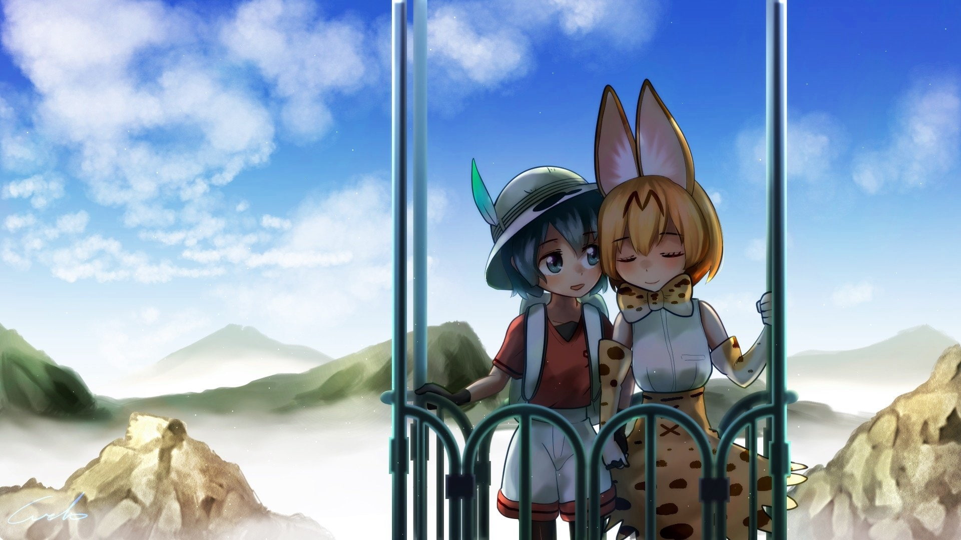 Wallpaper / Anime, 1080P, Serval (Kemono Friends), Kaban (Kemono Friends), Kemono Friends free download