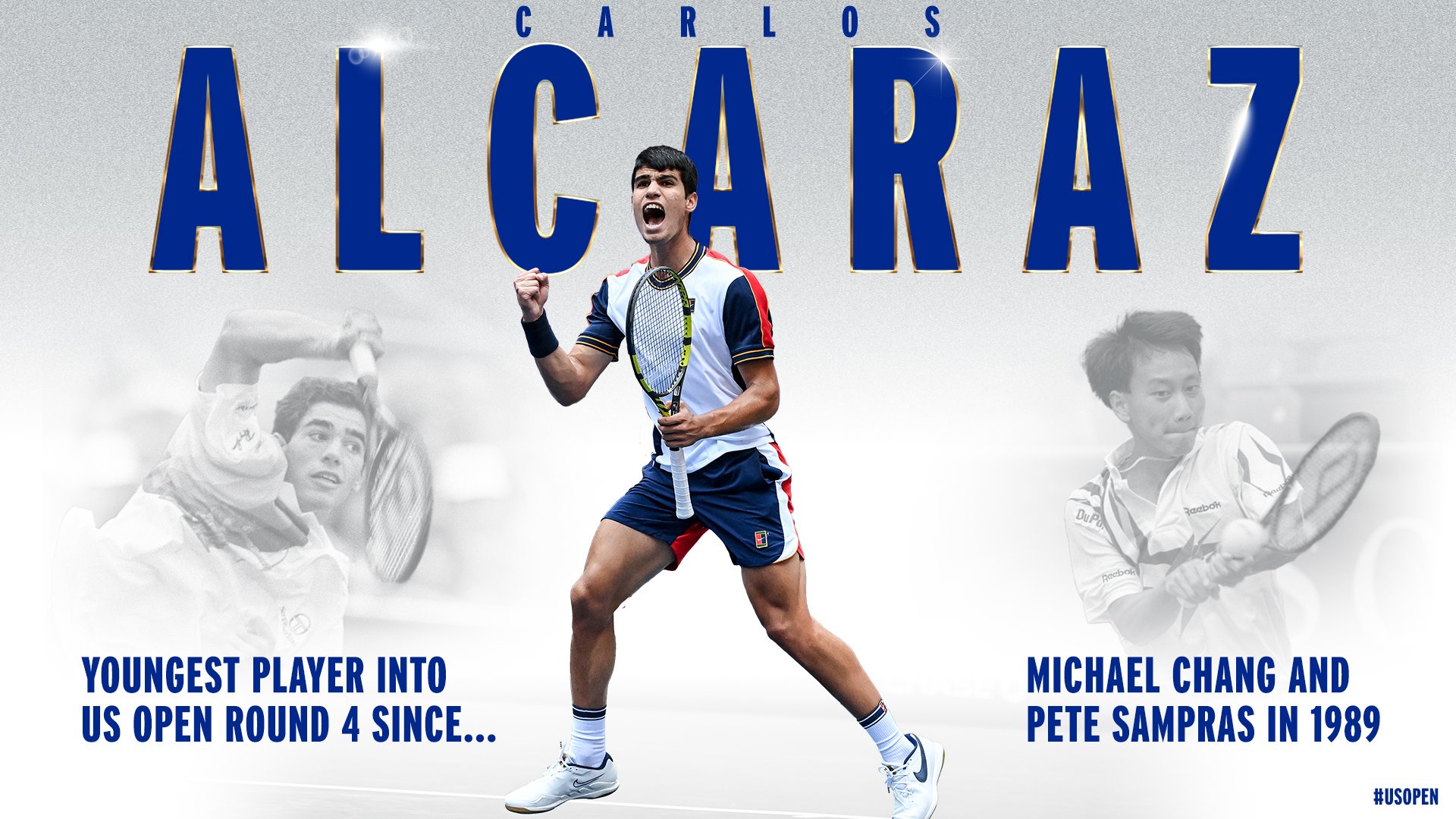 US Open Tennis ⭐️ Is Born In New York. 18 Year Old Carlos Alcaraz Joins Pete Sampras And Michael Chang In #USOpen History
