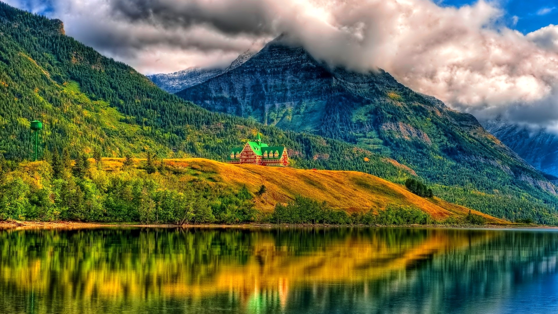 Wallpaper / rocks, beautiful, trees, sky, lake, mountain, cliffs, serenity, reflection, lakeshore, landscape free download