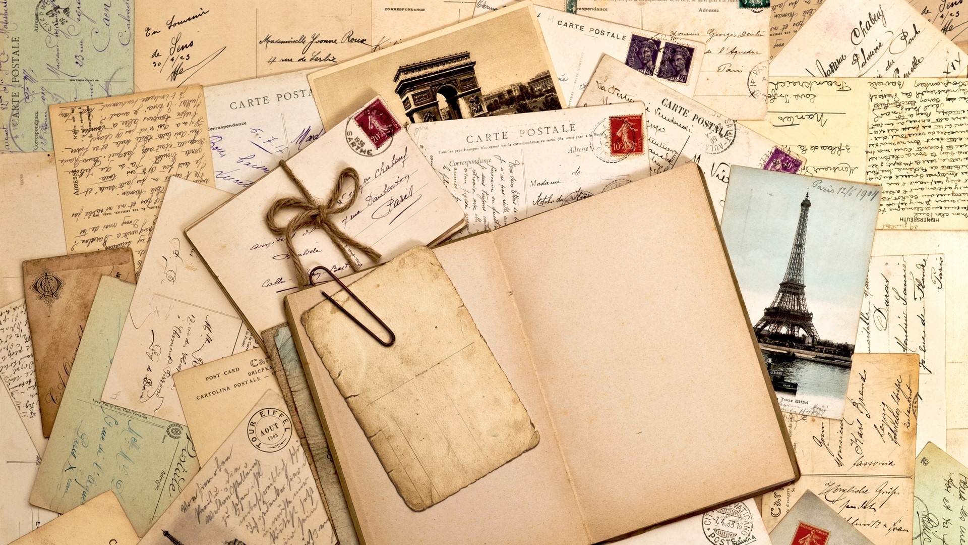 1920x1080 Notebook, Paper, Write postcards, Memories wallpaper JPG Gallery HD Wallpaper