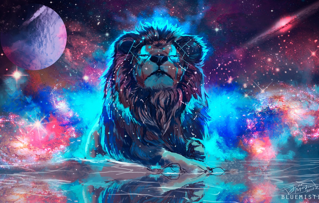 Wallpaper space, Leo, fiction, by Bluemisti image for desktop, section космос