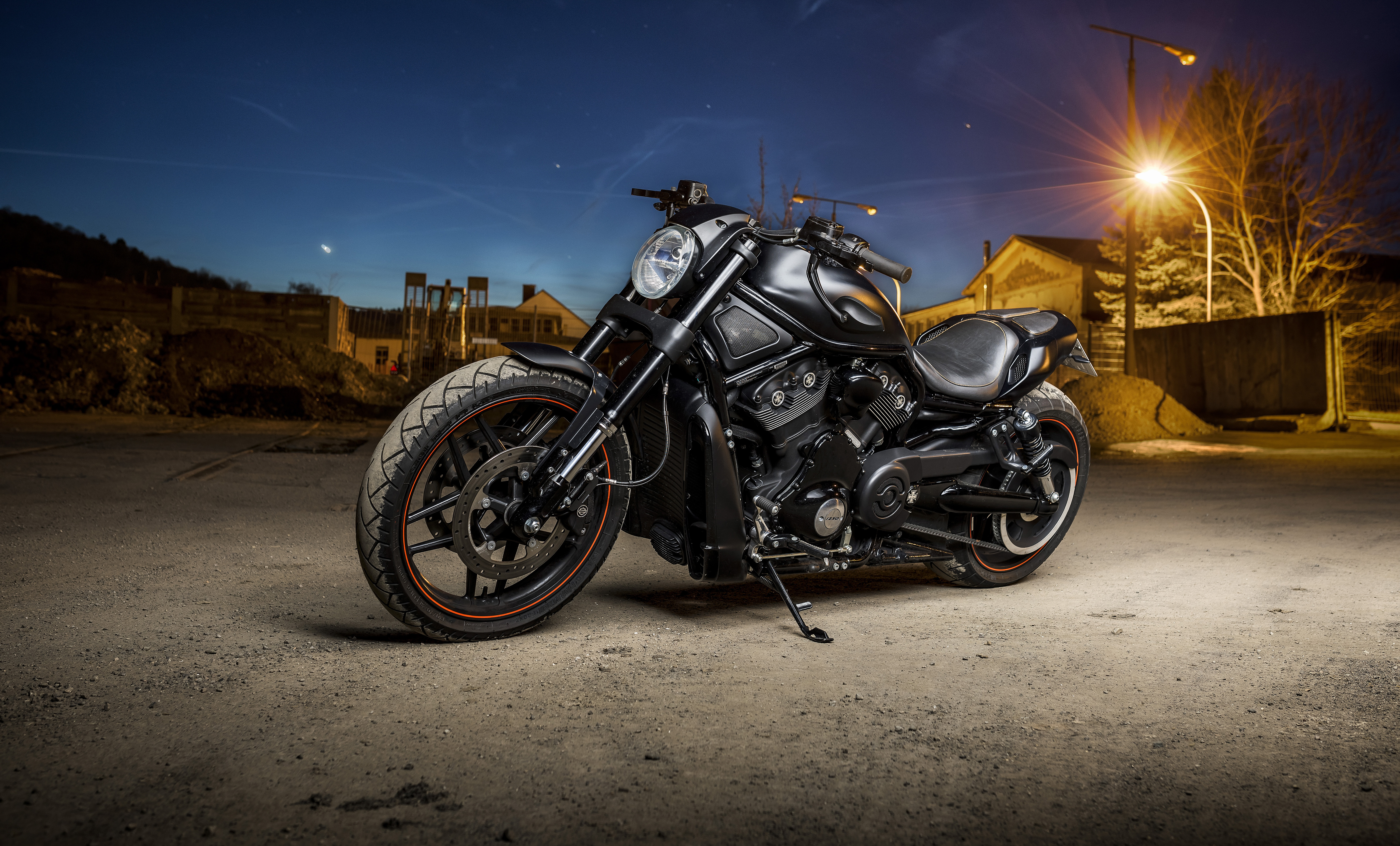 Harley Davidson, 5K, 4K, Night Gallery HD Wallpaper