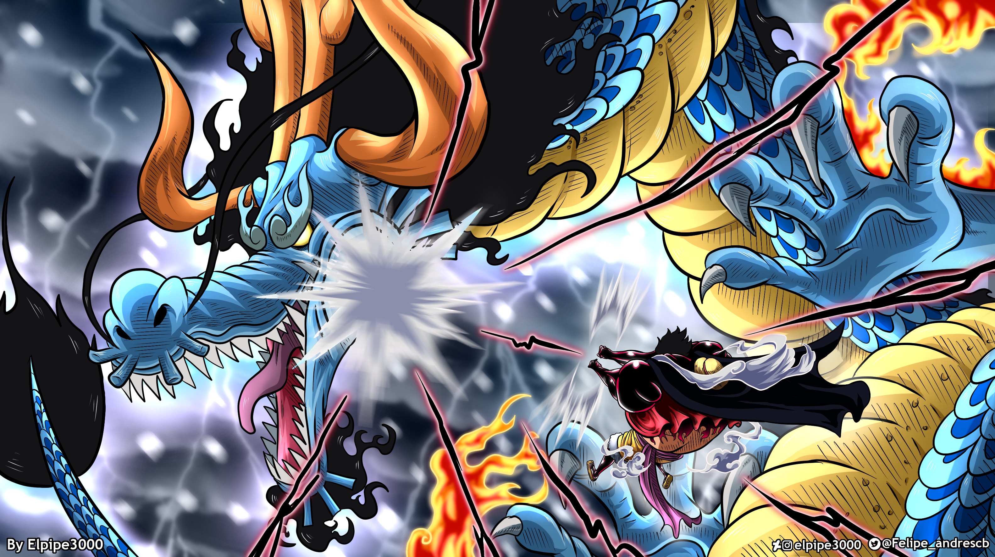 Download One Piece Wano Luffy Vs Kaido Wallpaper  Wallpaperscom