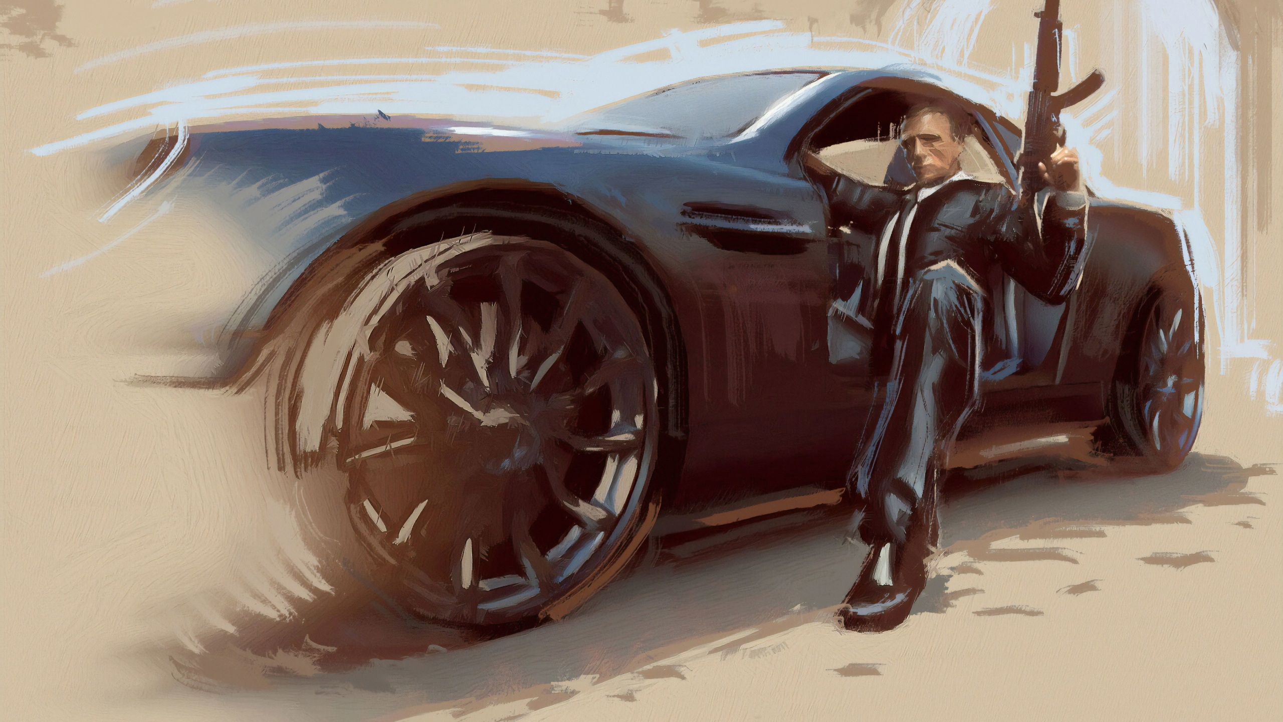 Wallpaper 4k James Bond Car Art Wallpaper