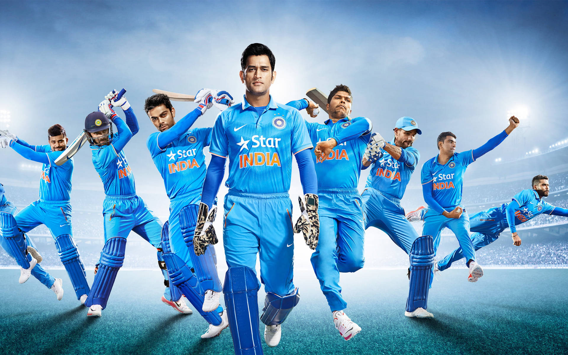 Download Indian Cricket Team Action Promo Wallpaper