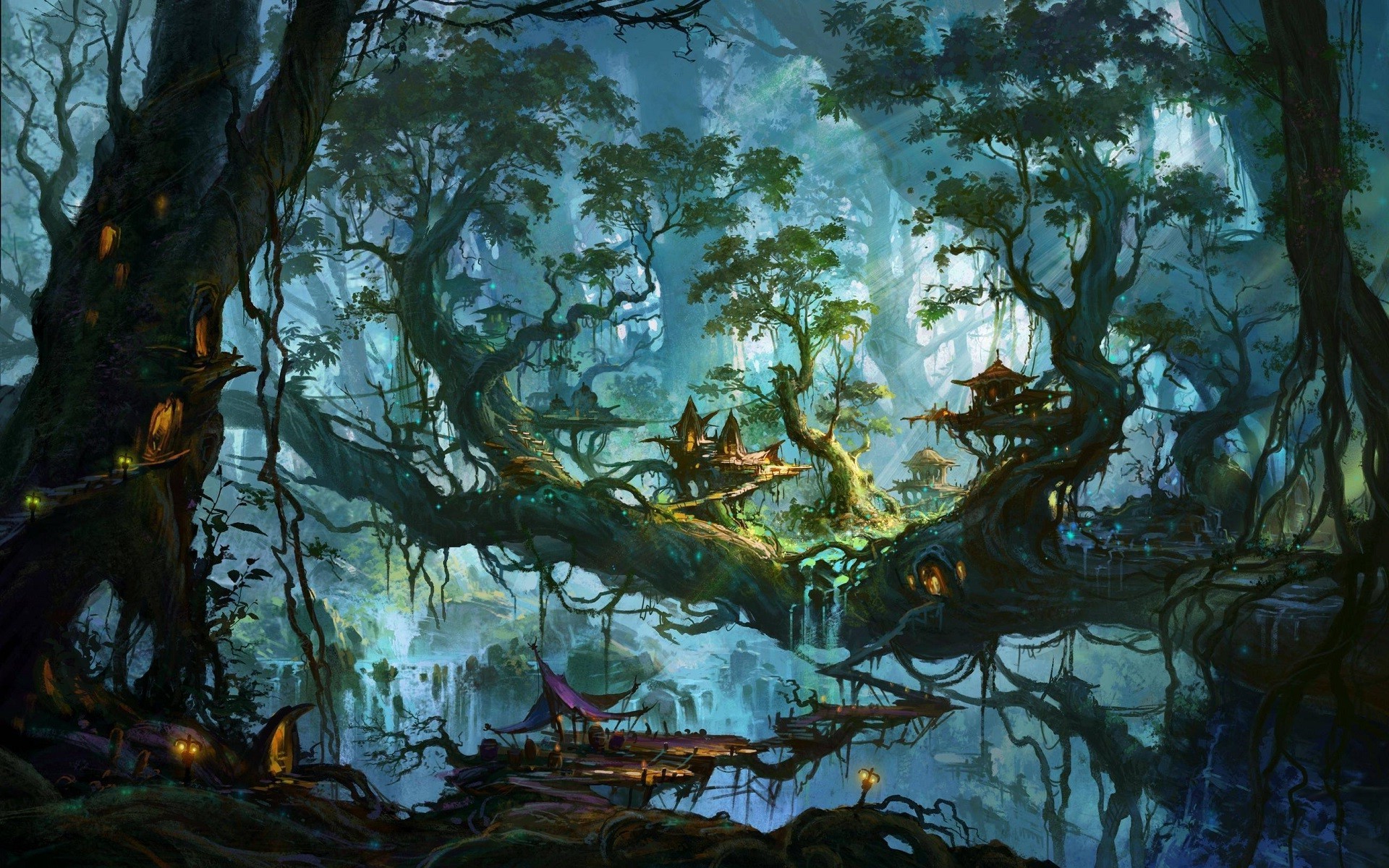 artwork fantasy art trees forest Gallery HD Wallpaper