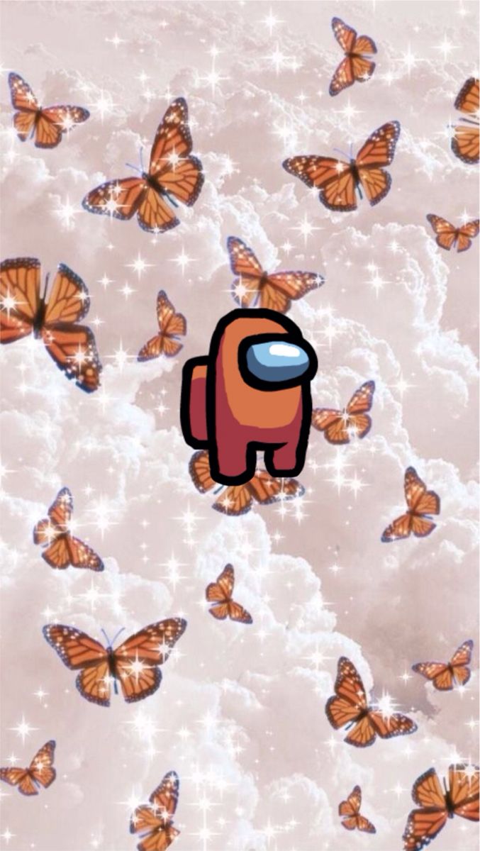 Free download Among Us Orange Butterfly Wallpaper iphone cute [677x1200] for your Desktop, Mobile & Tablet. Explore Cute Cartoon Butterfly Wallpaper. Cute Cartoon Wallpaper, Cute Butterfly Background, Cute Cartoon Wallpaper