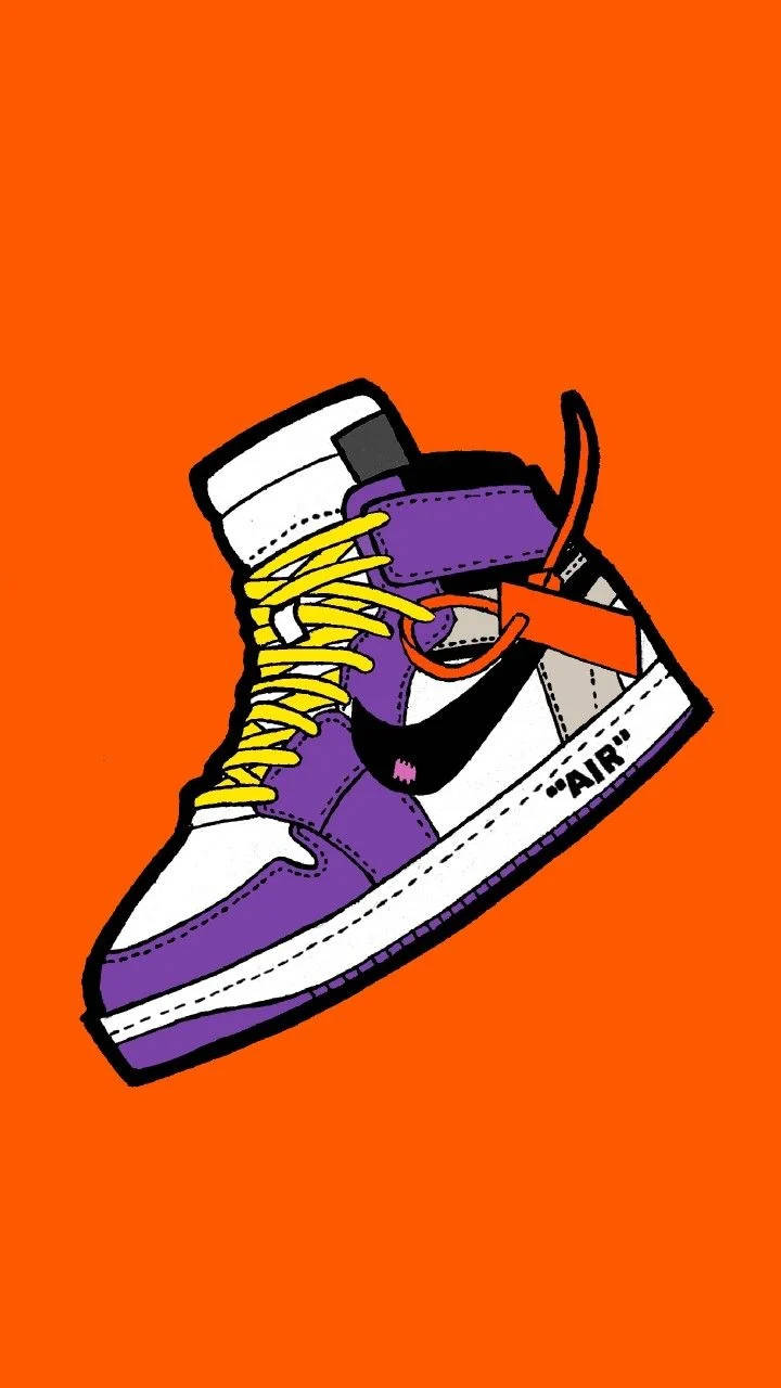 Download Purple And Orange Cartoon Nike Shoes Wallpaper