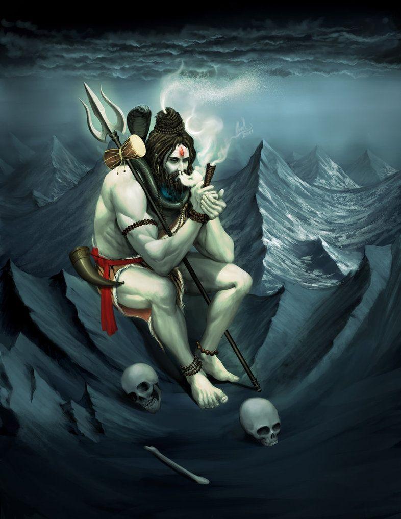 Shiva Smoking Wallpaper