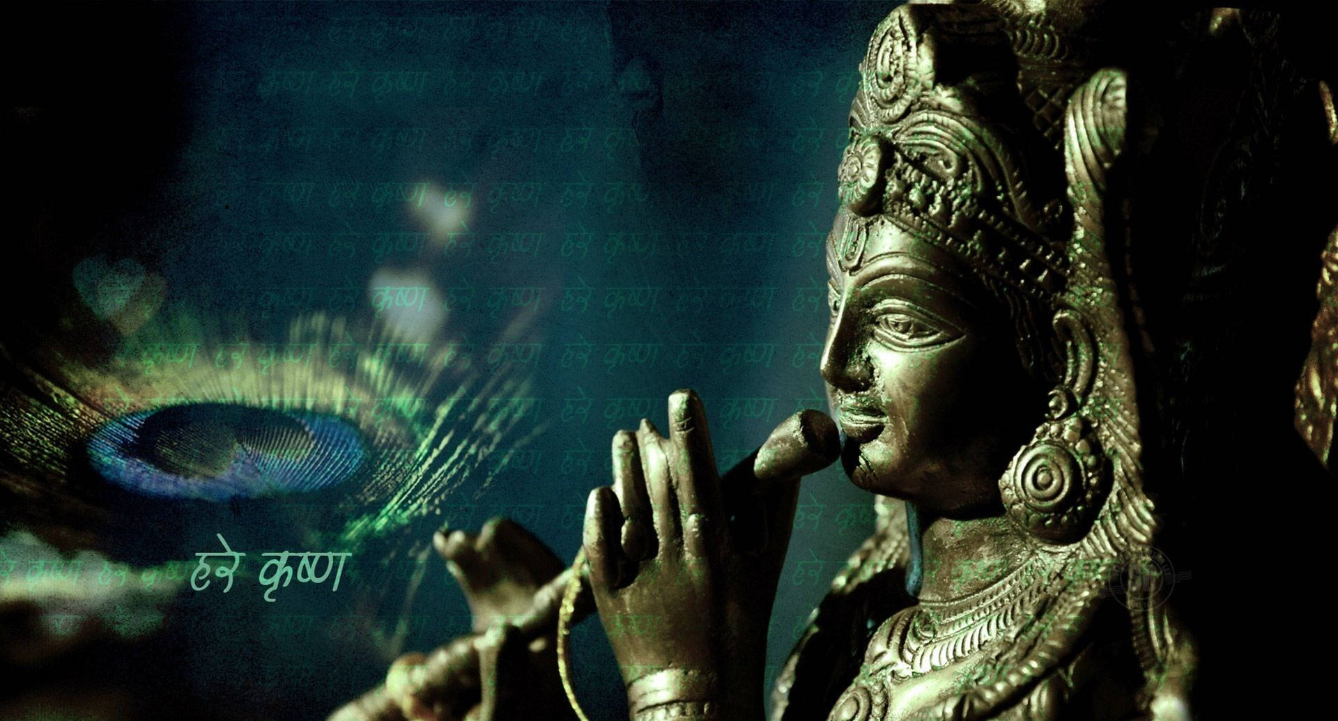 Download Lord Krishna 4k Bronze Statue Wallpaper