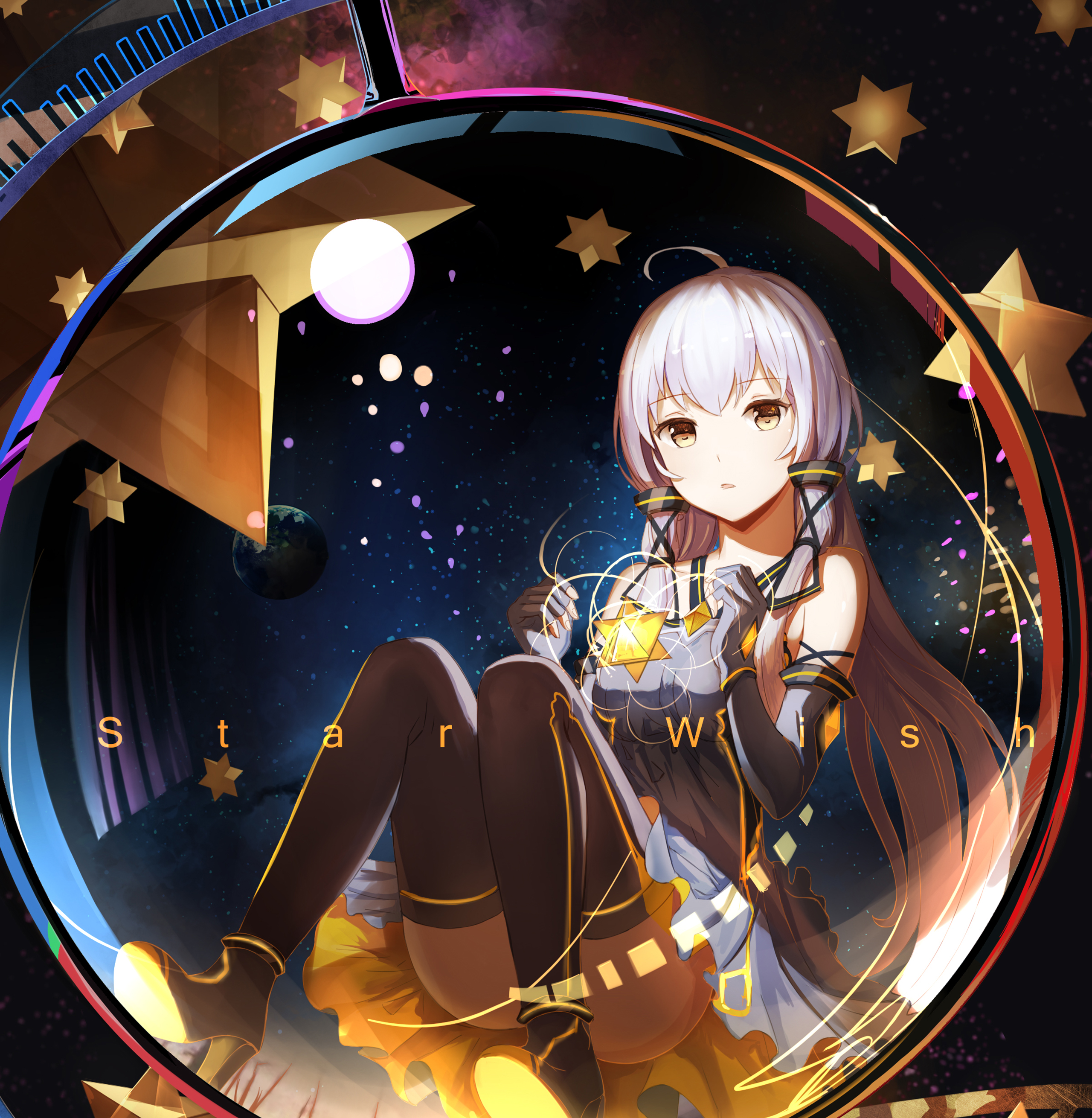 Anime girl, HD, Magic, Stars Gallery HD Wallpaper