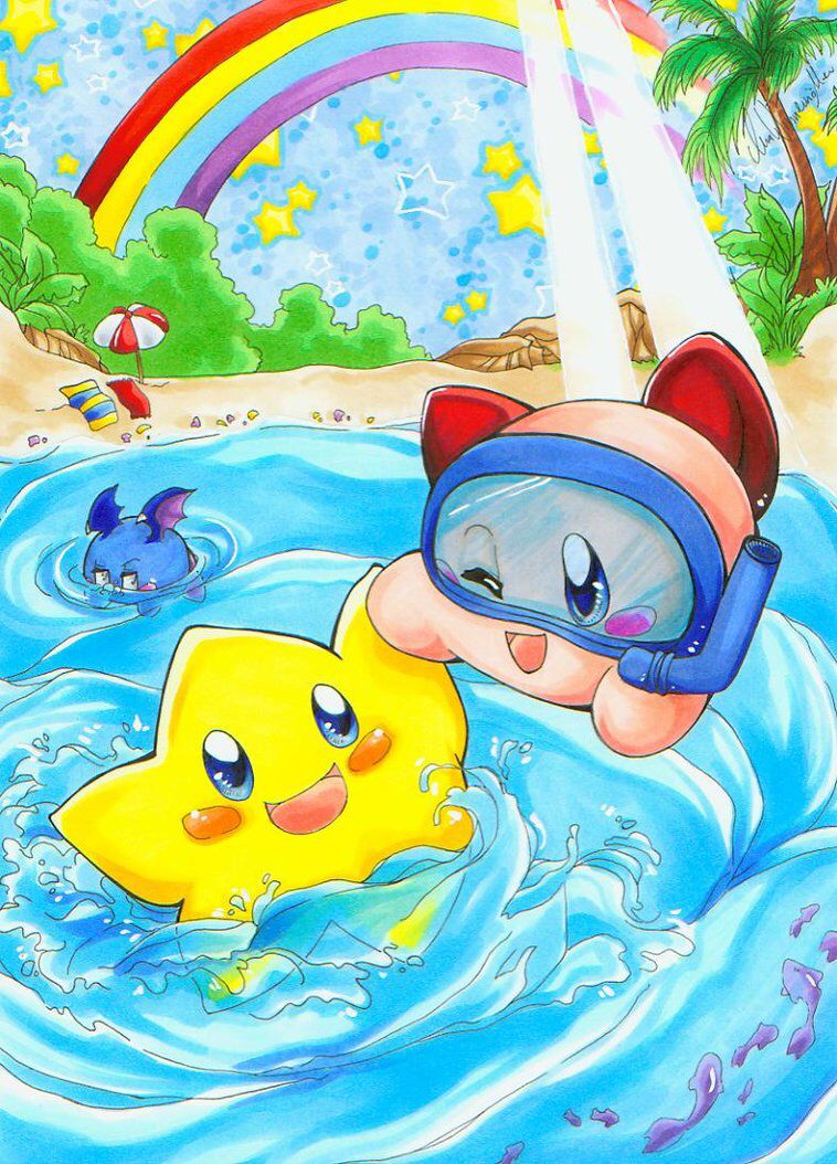 Kirby Summer. Kirby, Kawaii games, Butterfly black and white