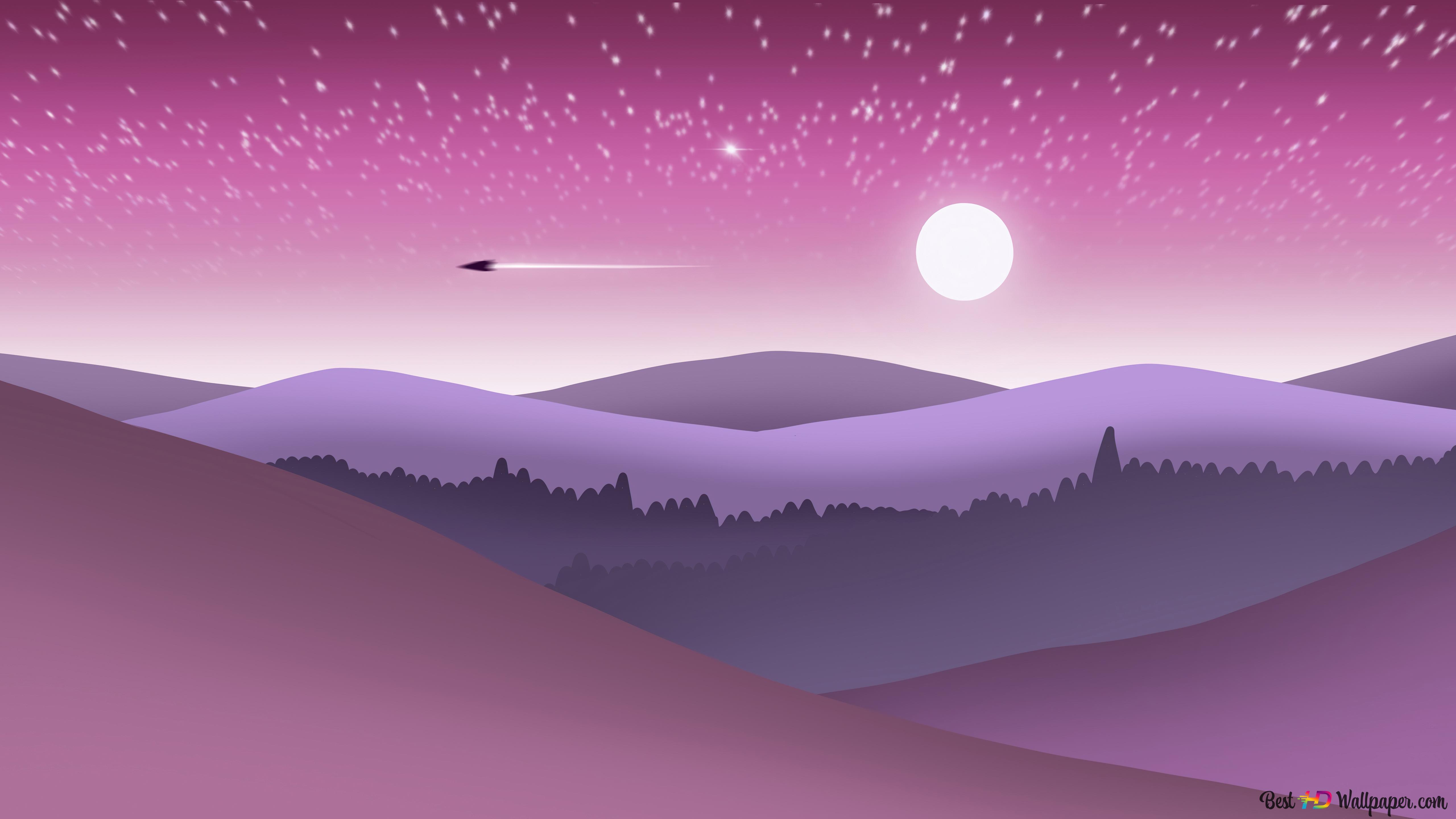 Minimalist fantasy landscape 4K wallpaper download