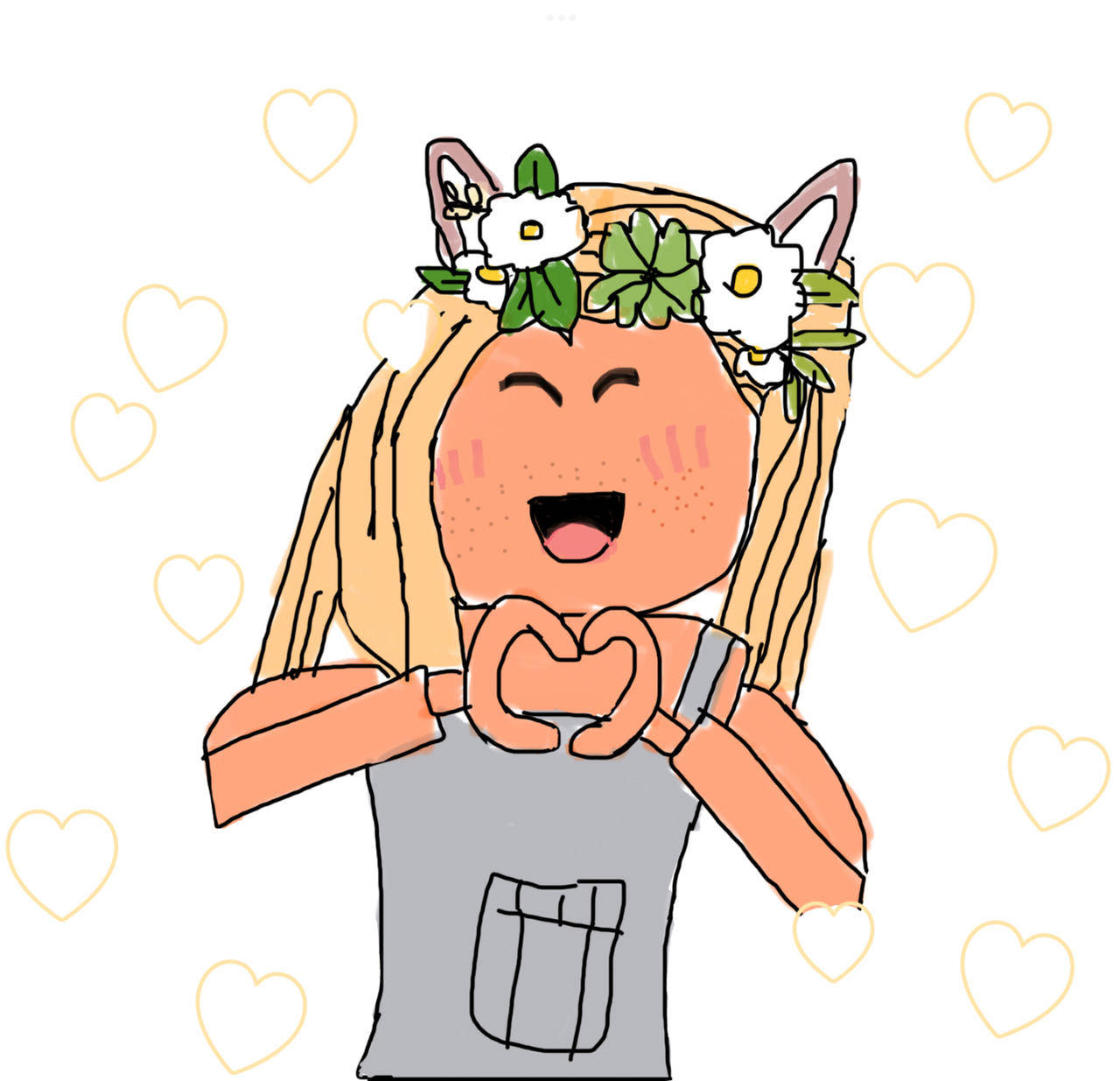 Download Aesthetic Roblox Flower Crown Doodle Wallpaper