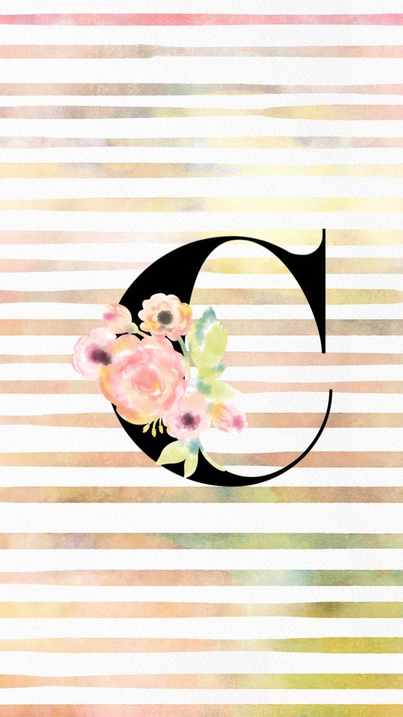 Download Letter C Painted With Flower Wallpaper