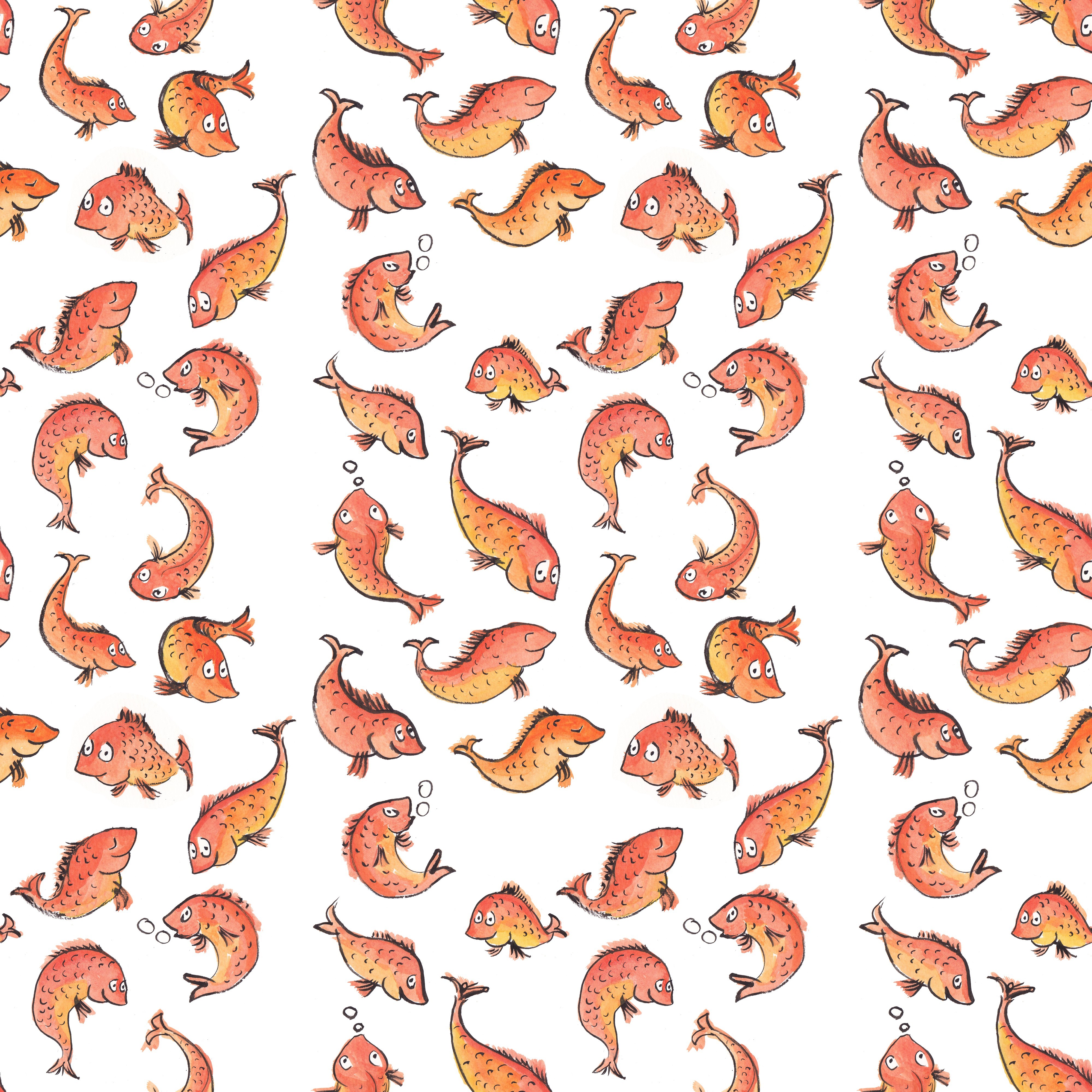 Wallpaper, white, fish, yellow, simple, pattern, orange, line, font, clip art, 4000x4000 px 4000x4000