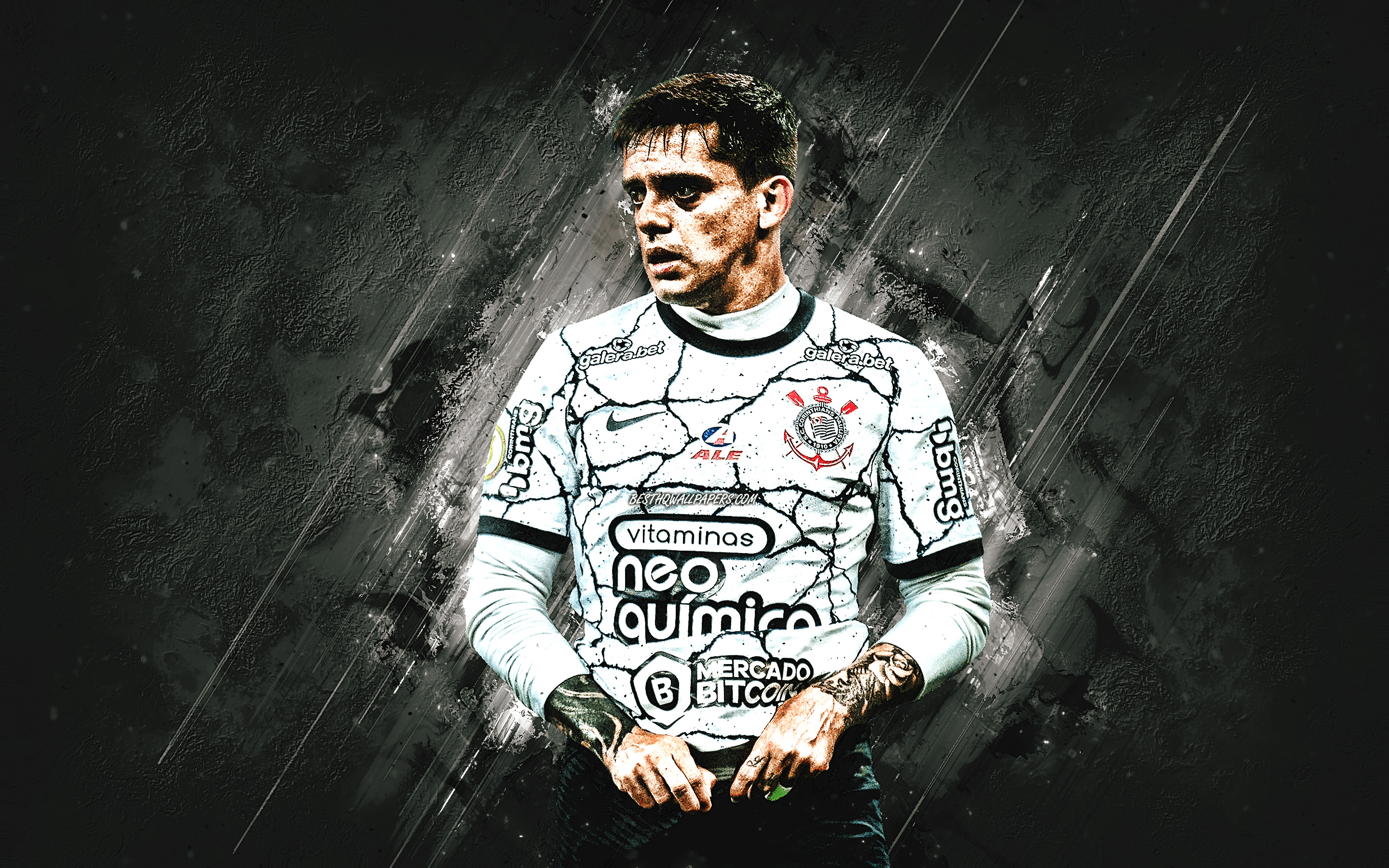 Download wallpaper Fagner, Corinthians, Brazilian footballer, portrait, white stone background, Serie A, Italy, Fagner Conserva Lemos for desktop with resolution 2880x1800. High Quality HD picture wallpaper