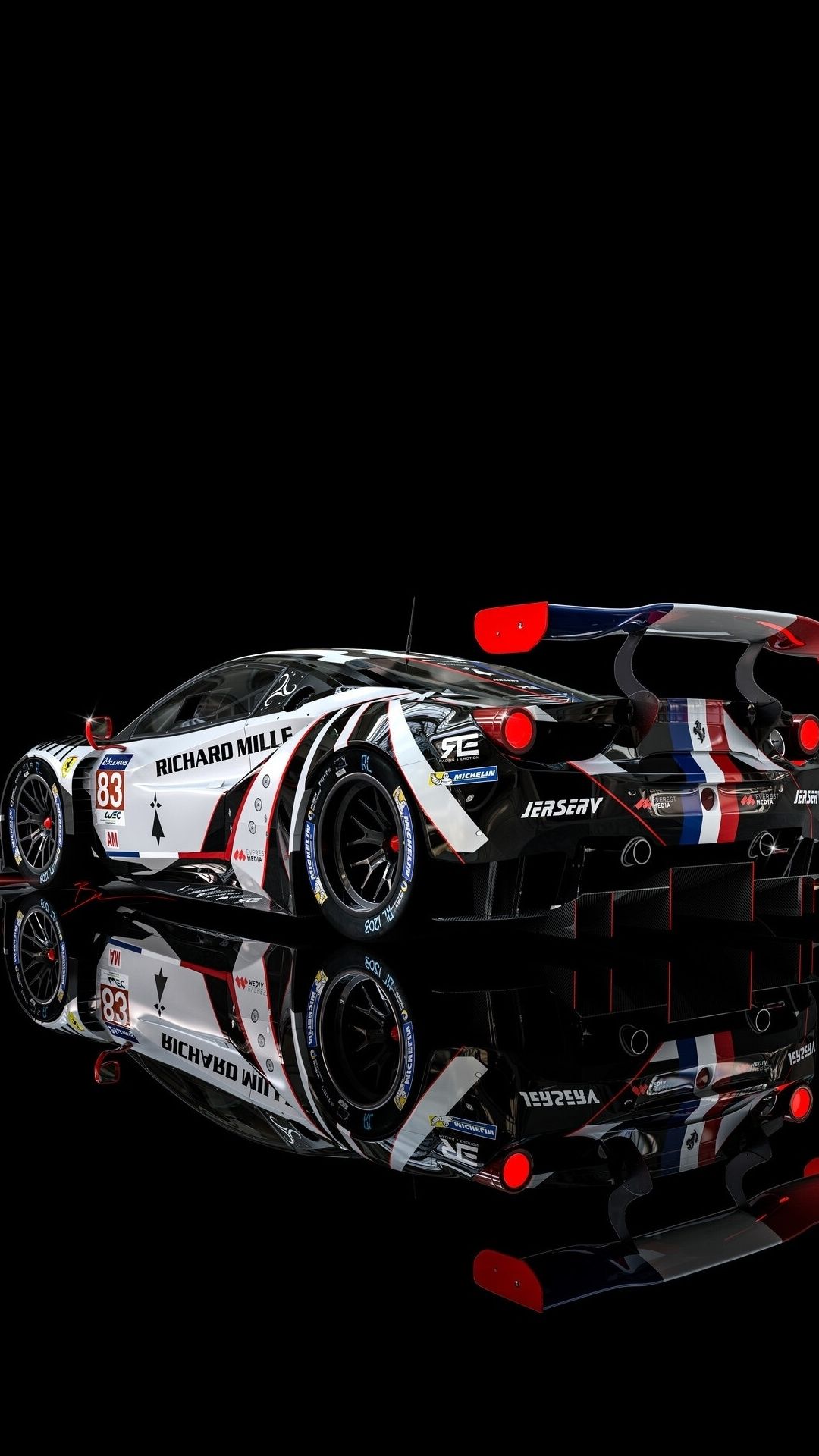 Ferrari, race car, rear