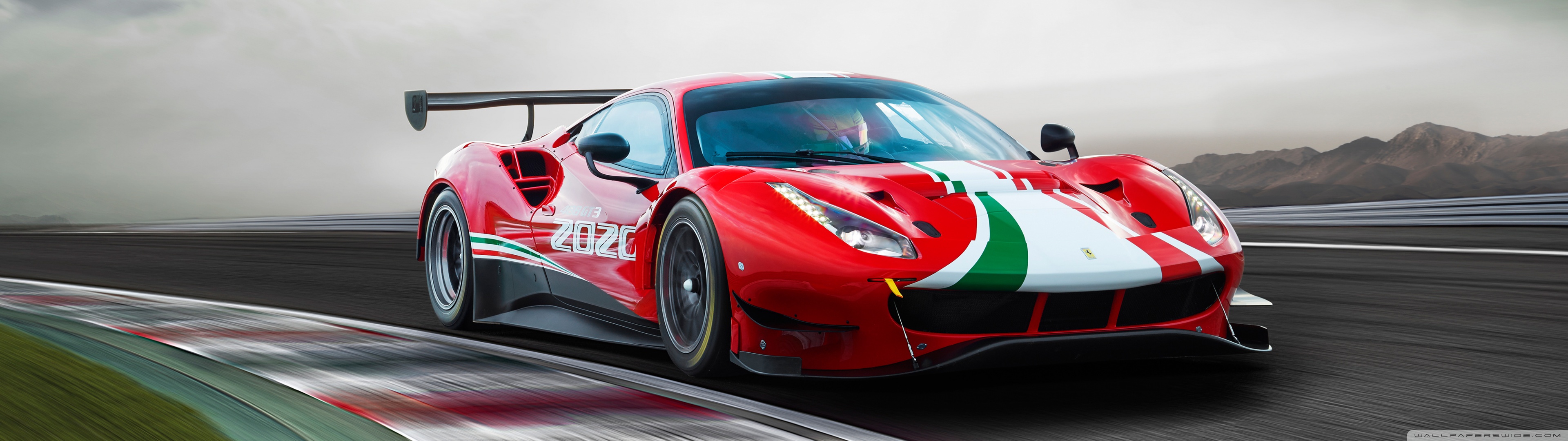 Ferrari 488 GT3 EVO Race Car 2020 Ultra HD Desktop Background Wallpaper for: Widescreen & UltraWide Desktop & Laptop, Multi Display, Dual & Triple Monitor, Tablet
