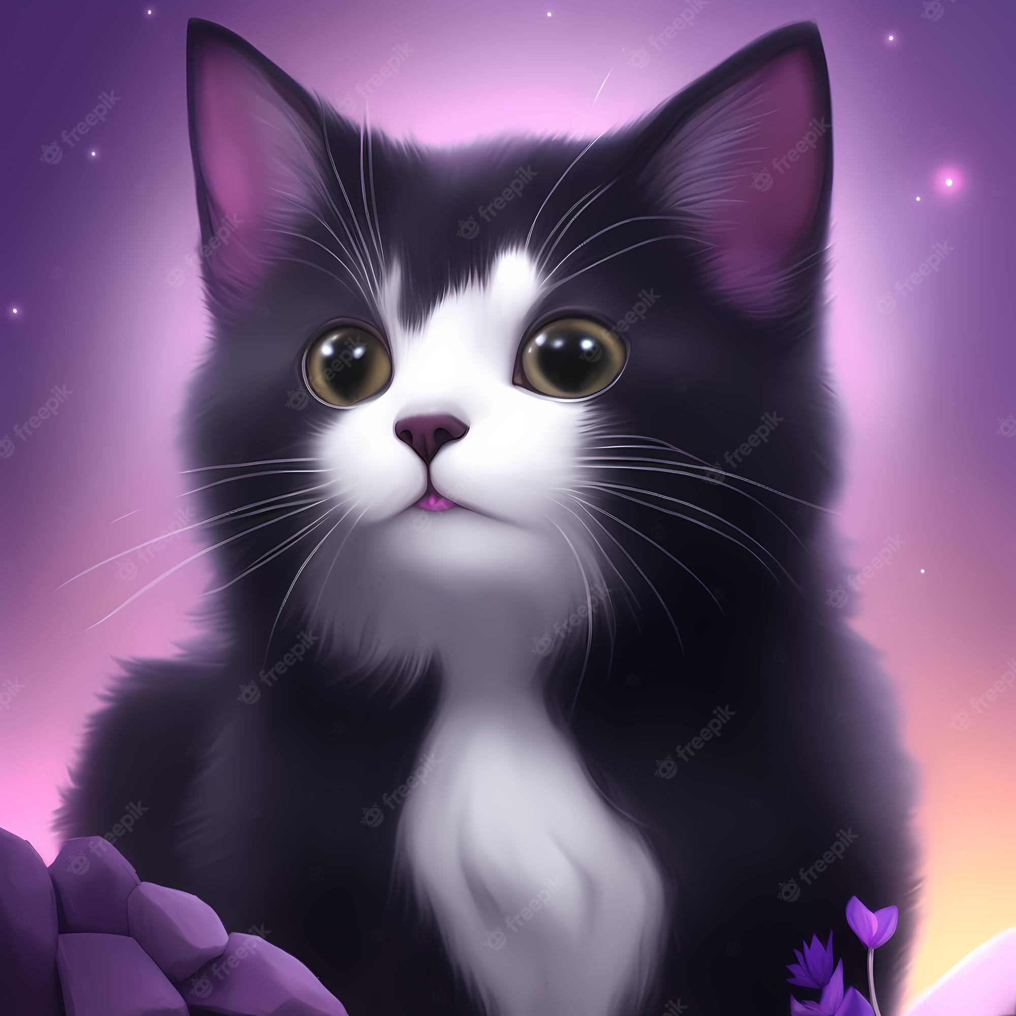 Purple Cat Wallpaper Image