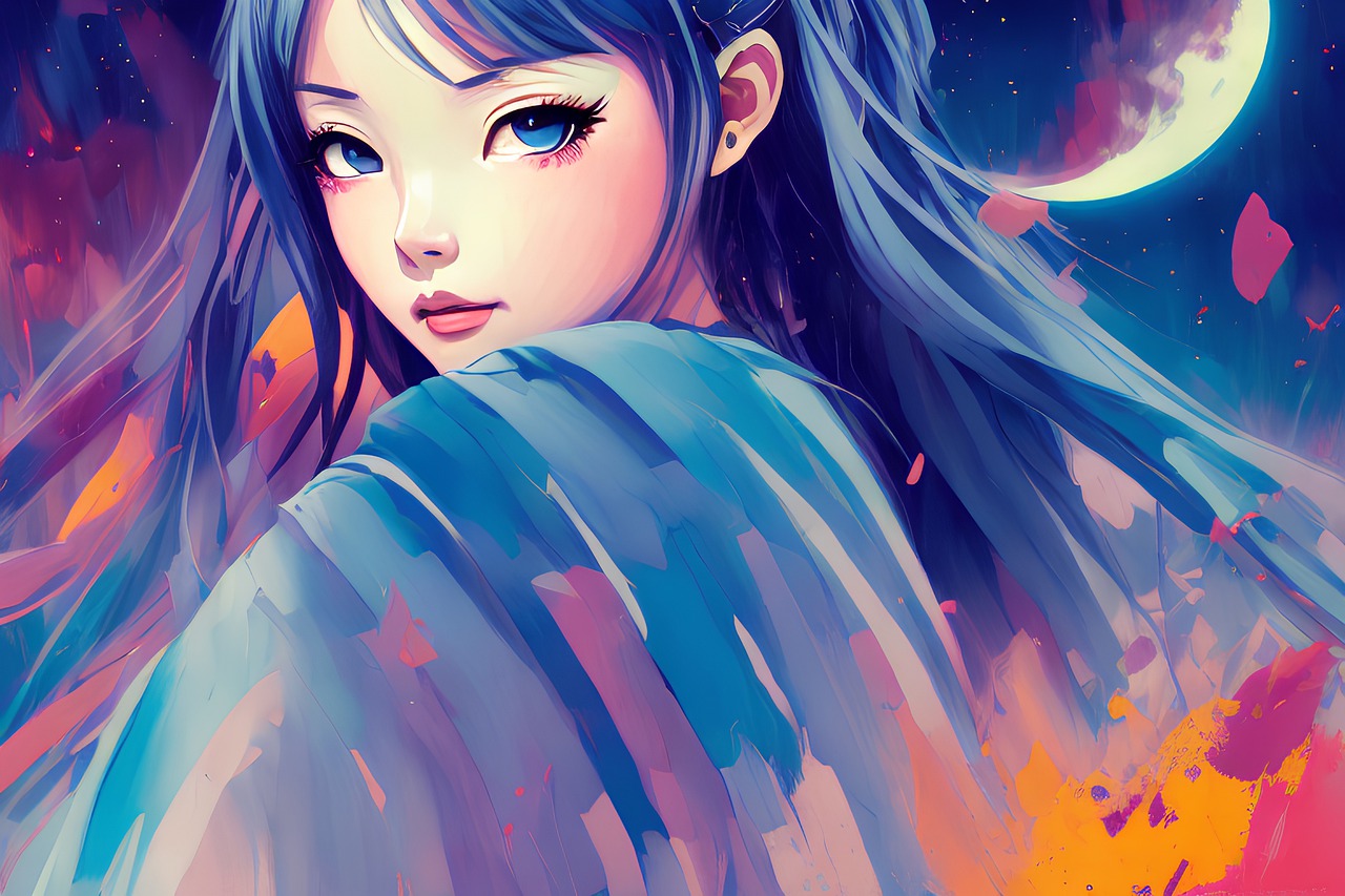 lofi girl anime art, ai generated art, wallpaper HD, cover art Stock  Illustration | Adobe Stock