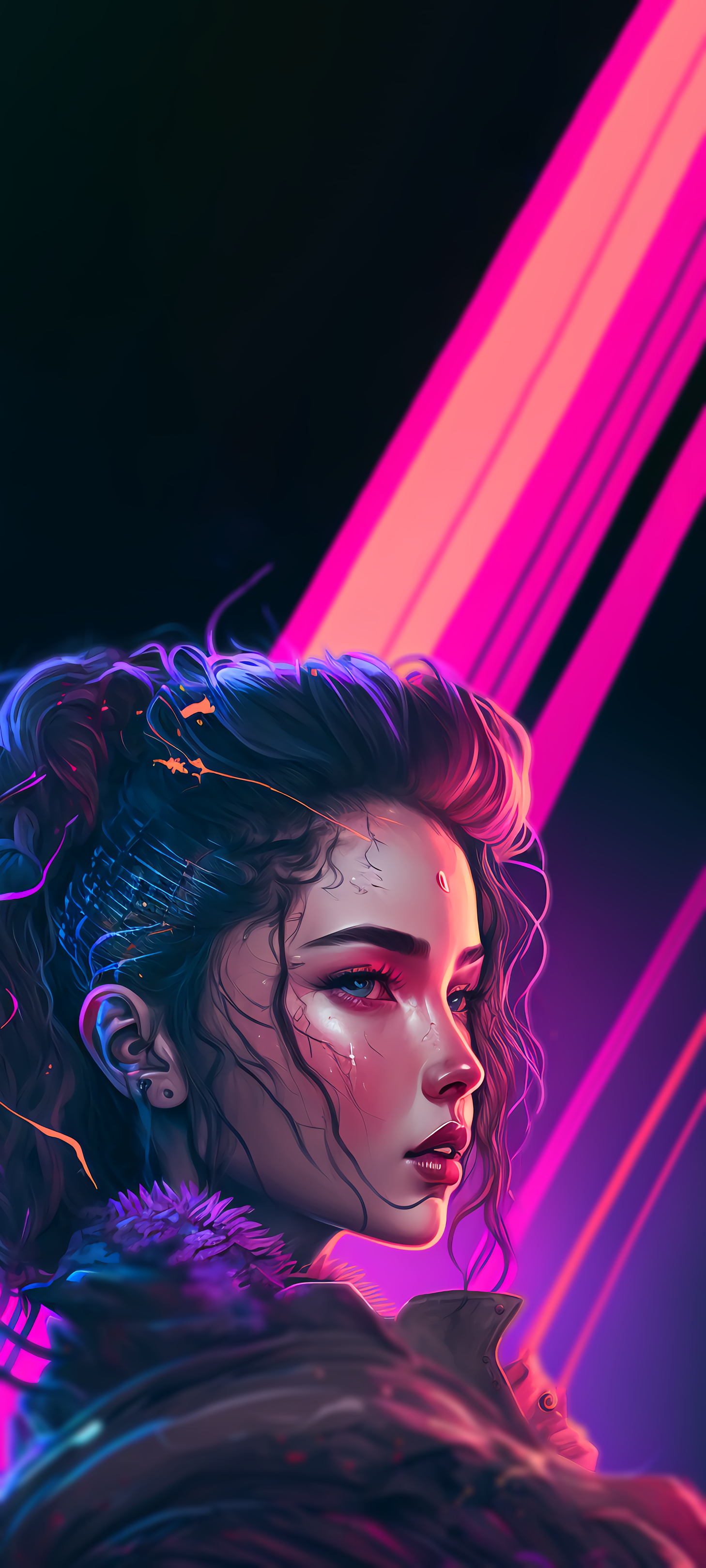 Futuristic Aesthetic Style Girl Portrait Wallpaper for Your Phone