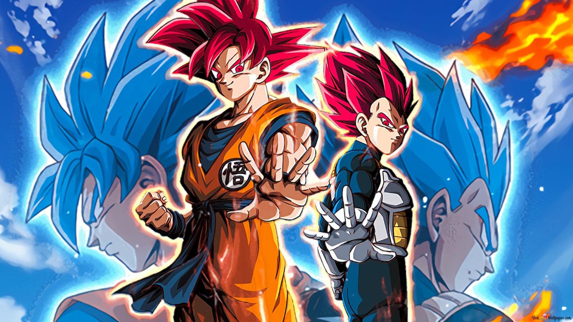 Super Saiyan God Goku & Vegeta from Dragon Ball Super: Super Broly [Dragon Ball Z Dokkan Battle Art] HD wallpaper download