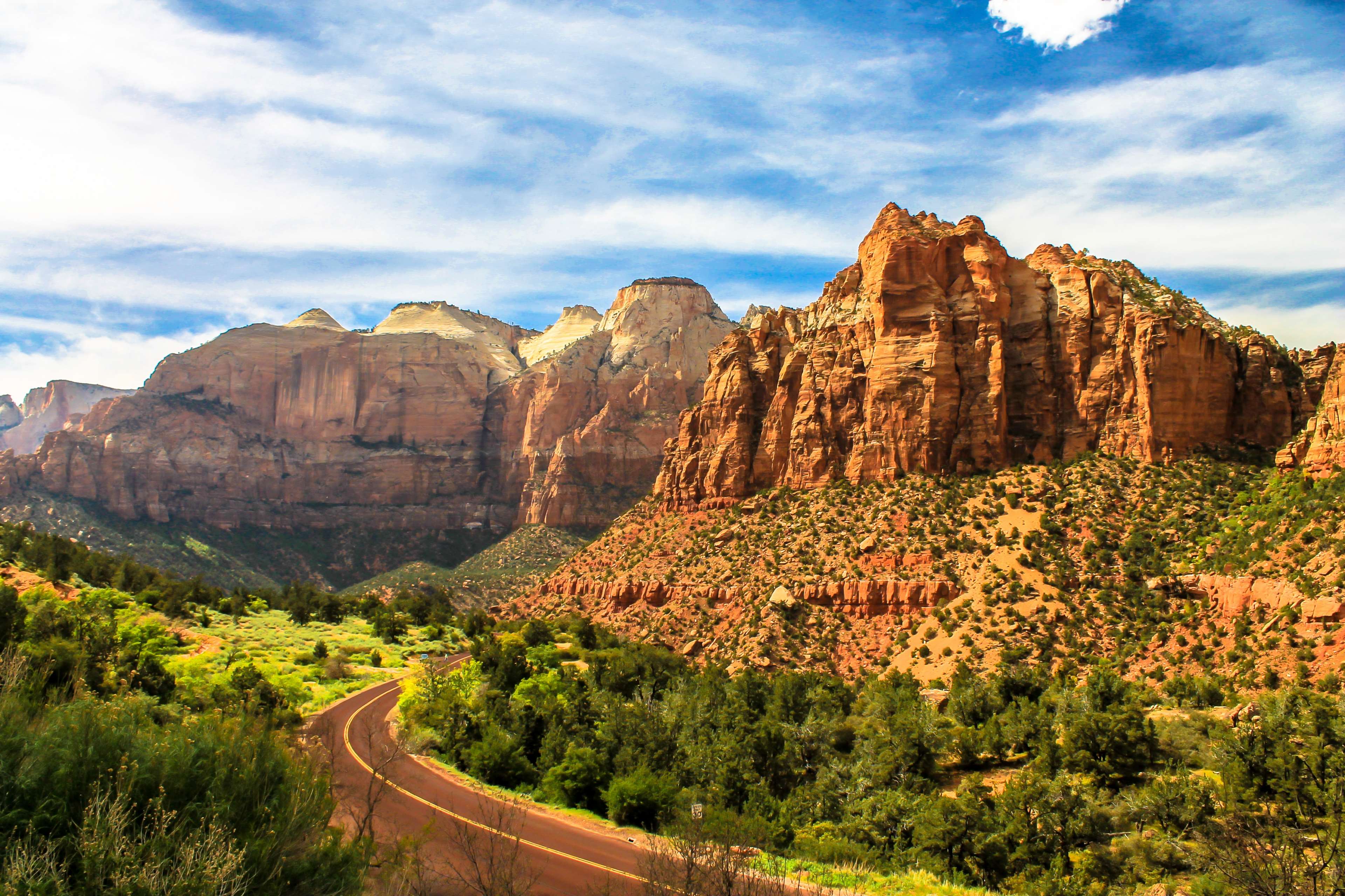 america, canyon, cliff, clouds, countryside, daylight, geological formation, geology, grand canyon, idyllic, landscape, mountains, national, natural, nature, outdoors, park, road, rock, sandstone, scenic, sky, states, 4k Gallery HD Wallpaper