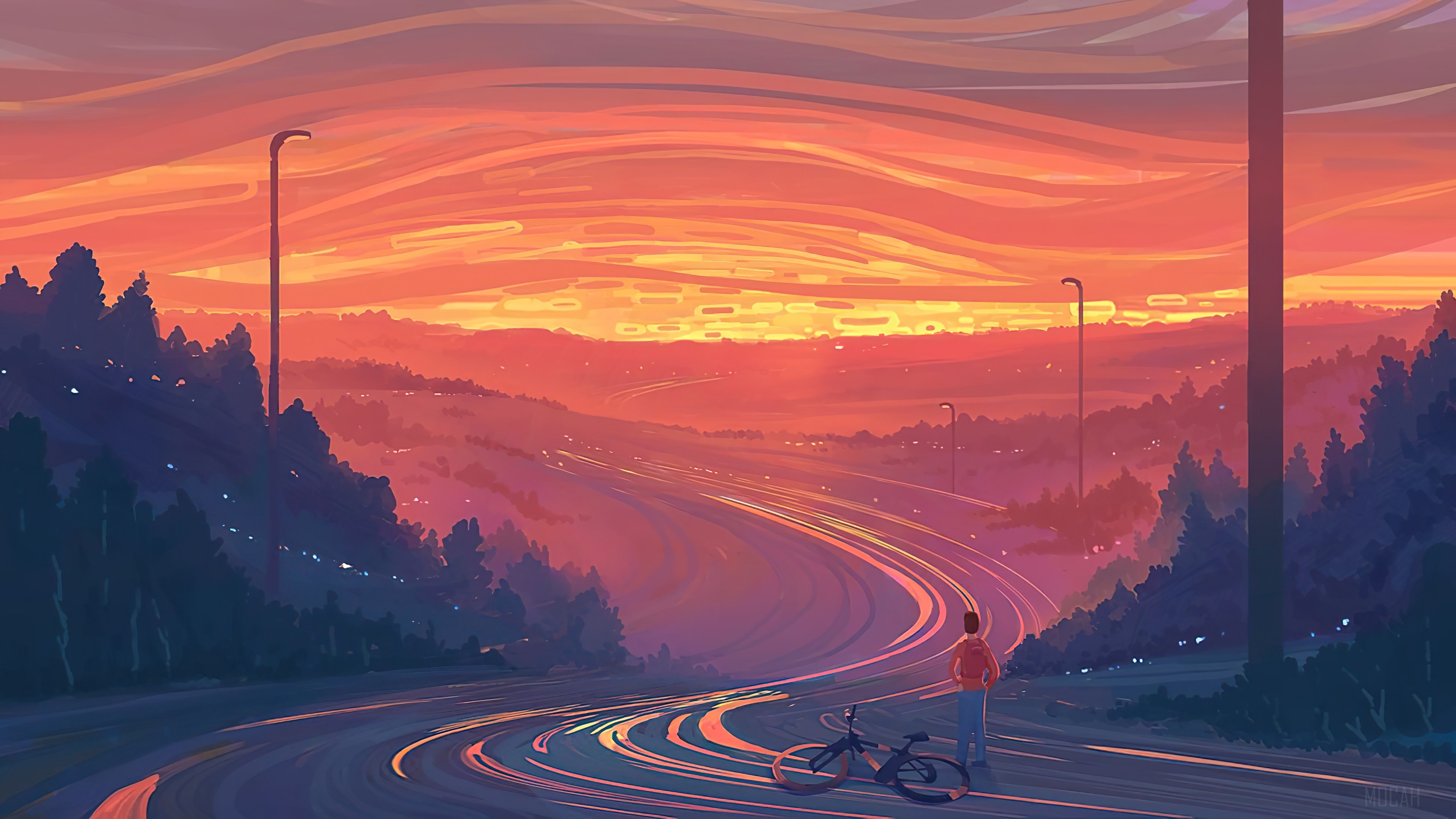 Digital Art, Sunset, Scenery, Landscape 4k Gallery HD Wallpaper