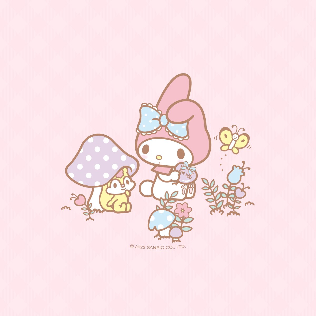 Sanrio My Melody on the go with new background for your phone!