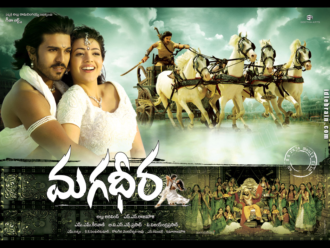 Magadheera film wallpaper cinema Charan Teja & Kajal Agarwal